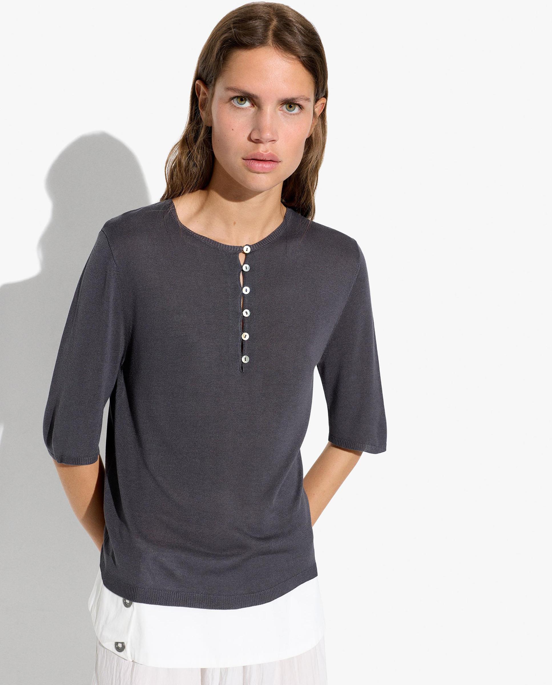 Parfois - Jersey de mujer 100% viscosa de punto con botones.