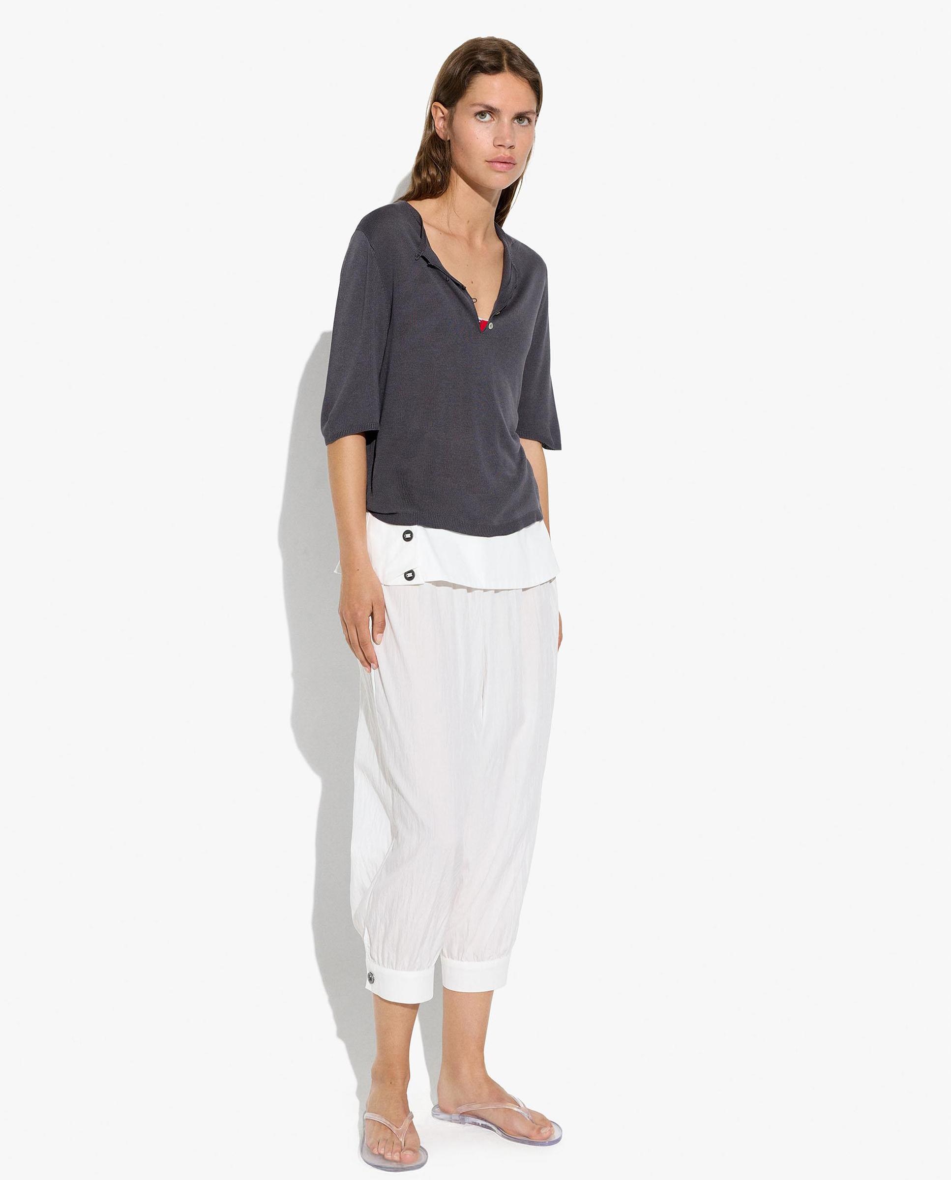 Jersey de mujer 100% viscosa de punto con botones - Parfois - Gris oscuro Gris oscuro-4