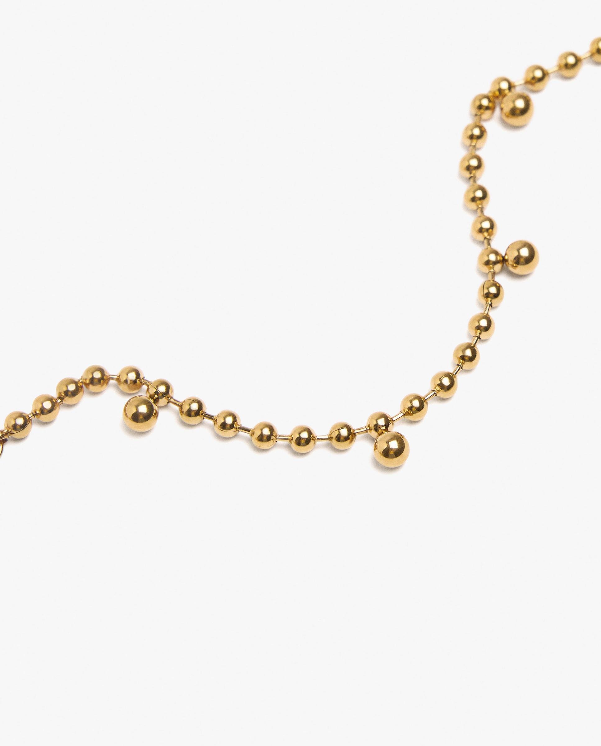 Pulsera de acero inoxidable con cuentas decorativas - Parfois - Dorado Dorado-2