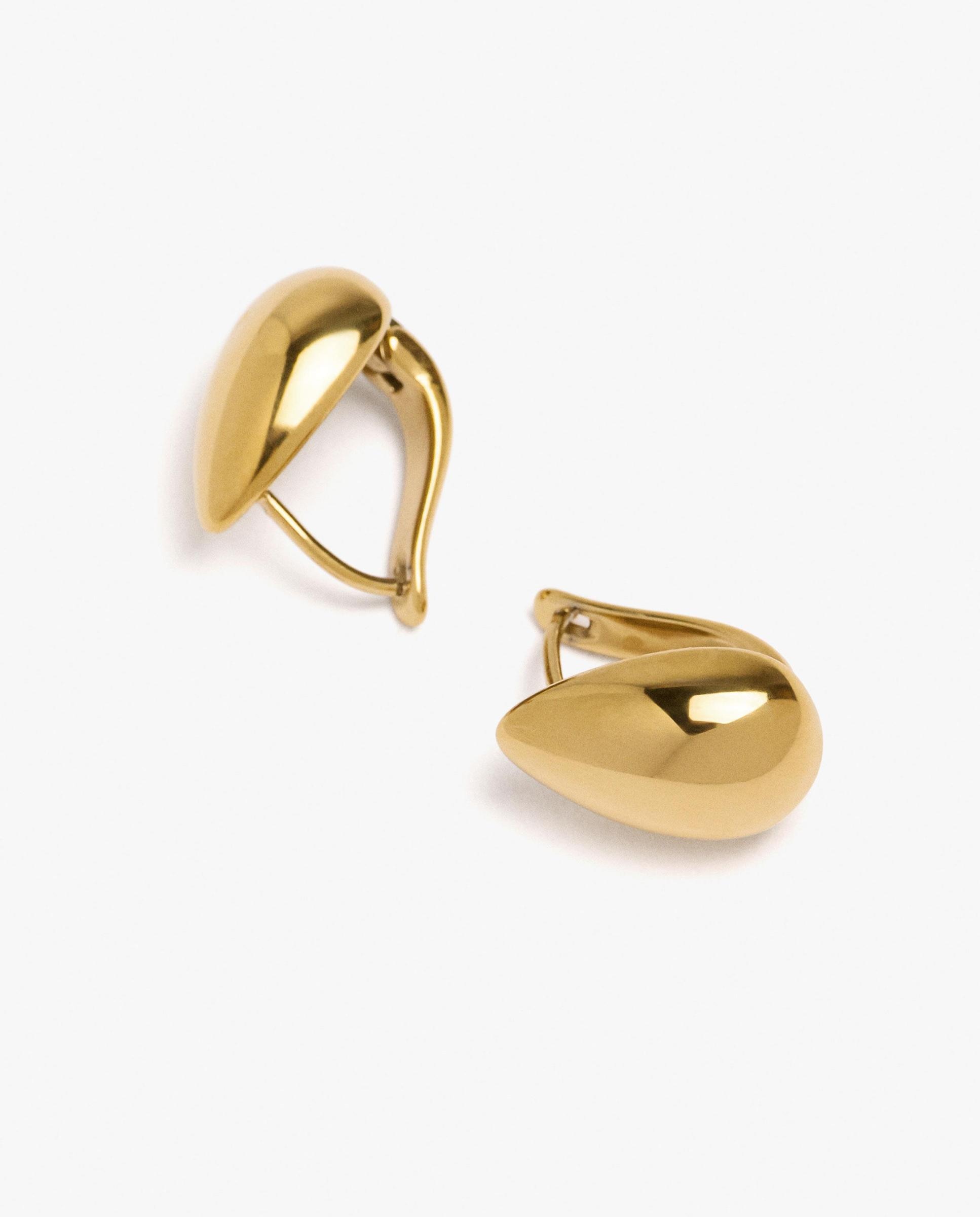 Pendientes de gota de acero inoxidable lisos - Parfois - Dorado Dorado-2