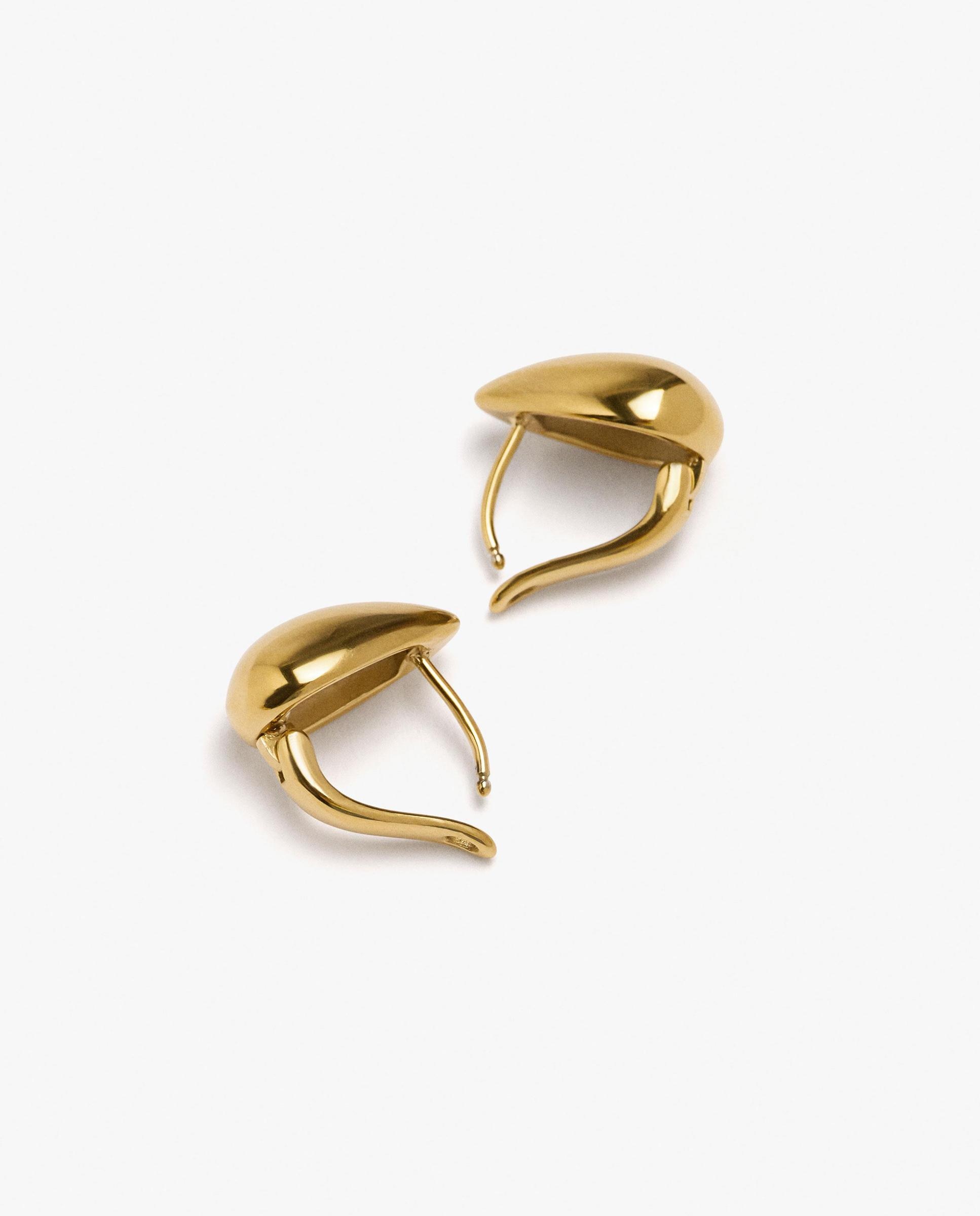 Pendientes de gota de acero inoxidable lisos - Parfois - Dorado Dorado-3