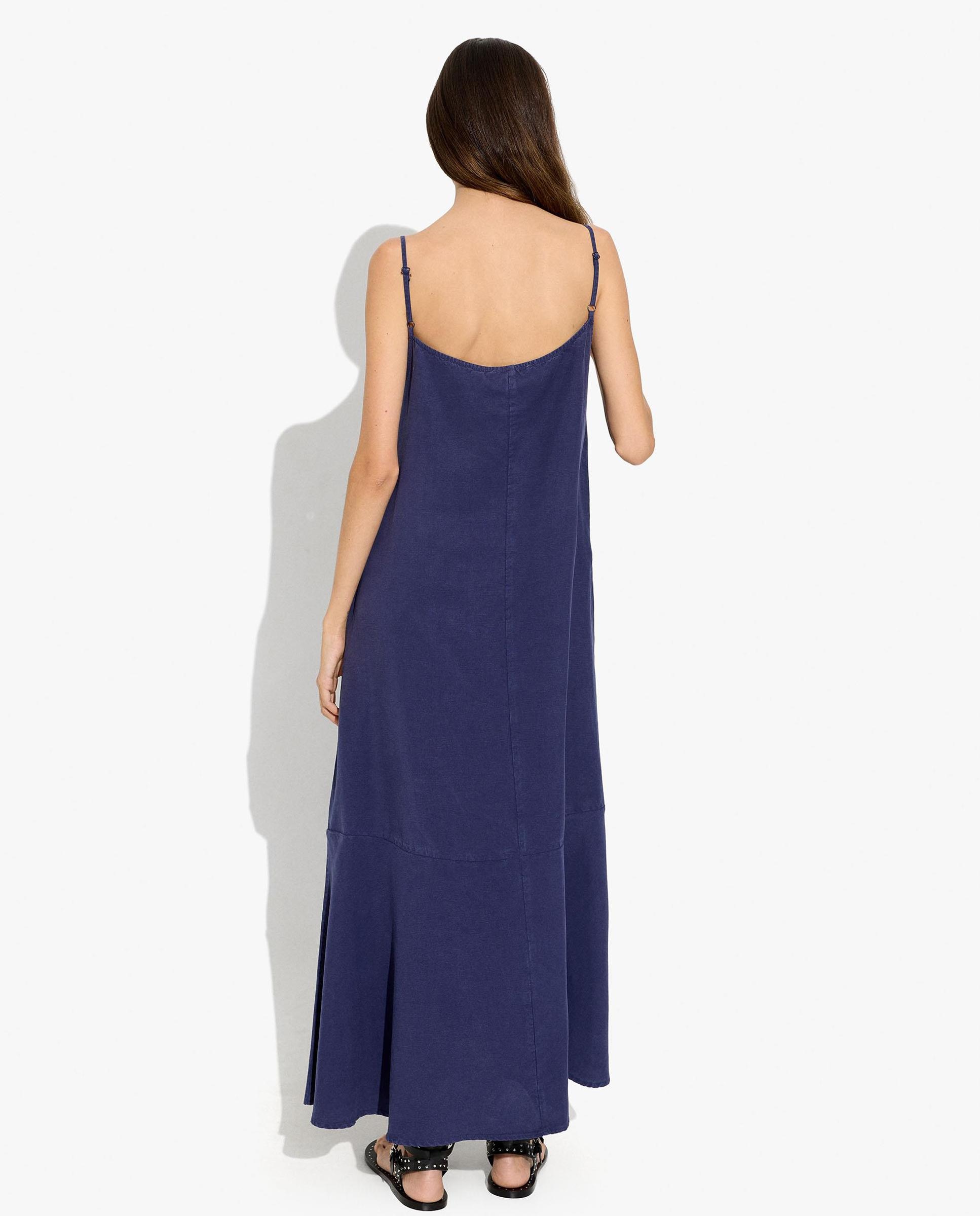 Vestido largo de tirantes en liso - Parfois - Azul marino Azul marino-3