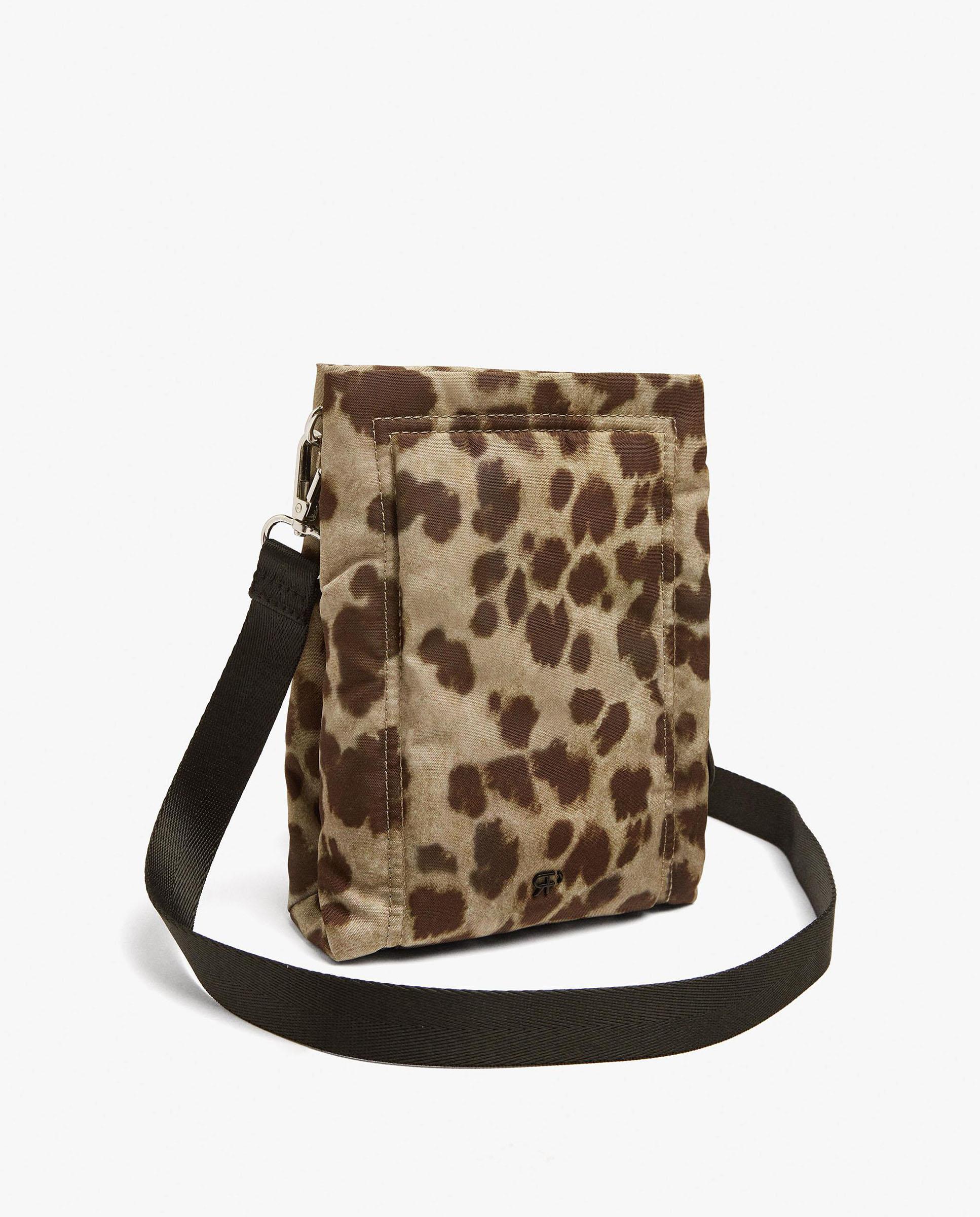 Bandolera de mujer con cierre de cremallera y estampado animal print - Parfois - Marrón Marrón-2