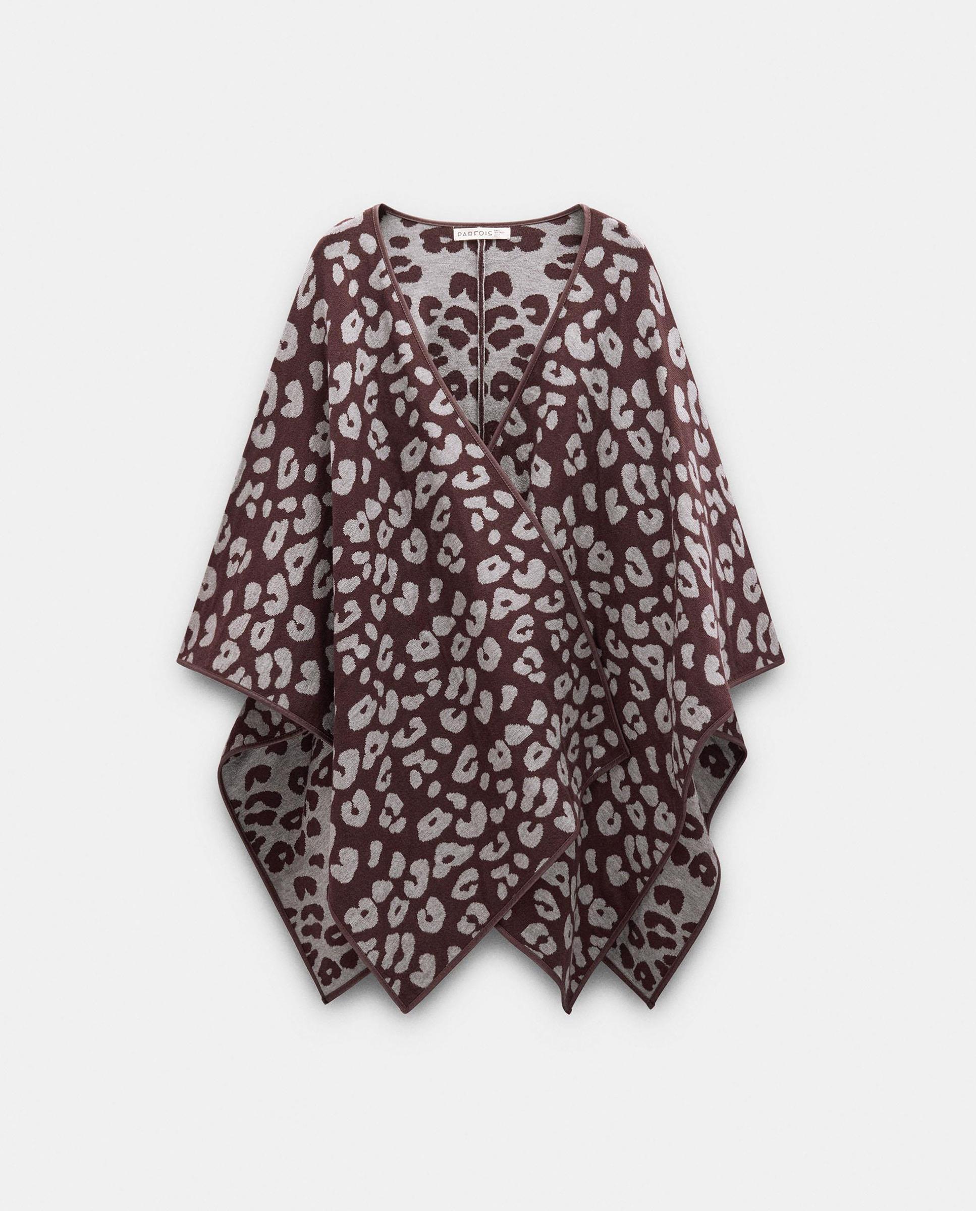 Capa de mujer estilo poncho con estampado animal print - Parfois - Multicolor Multicolor-1