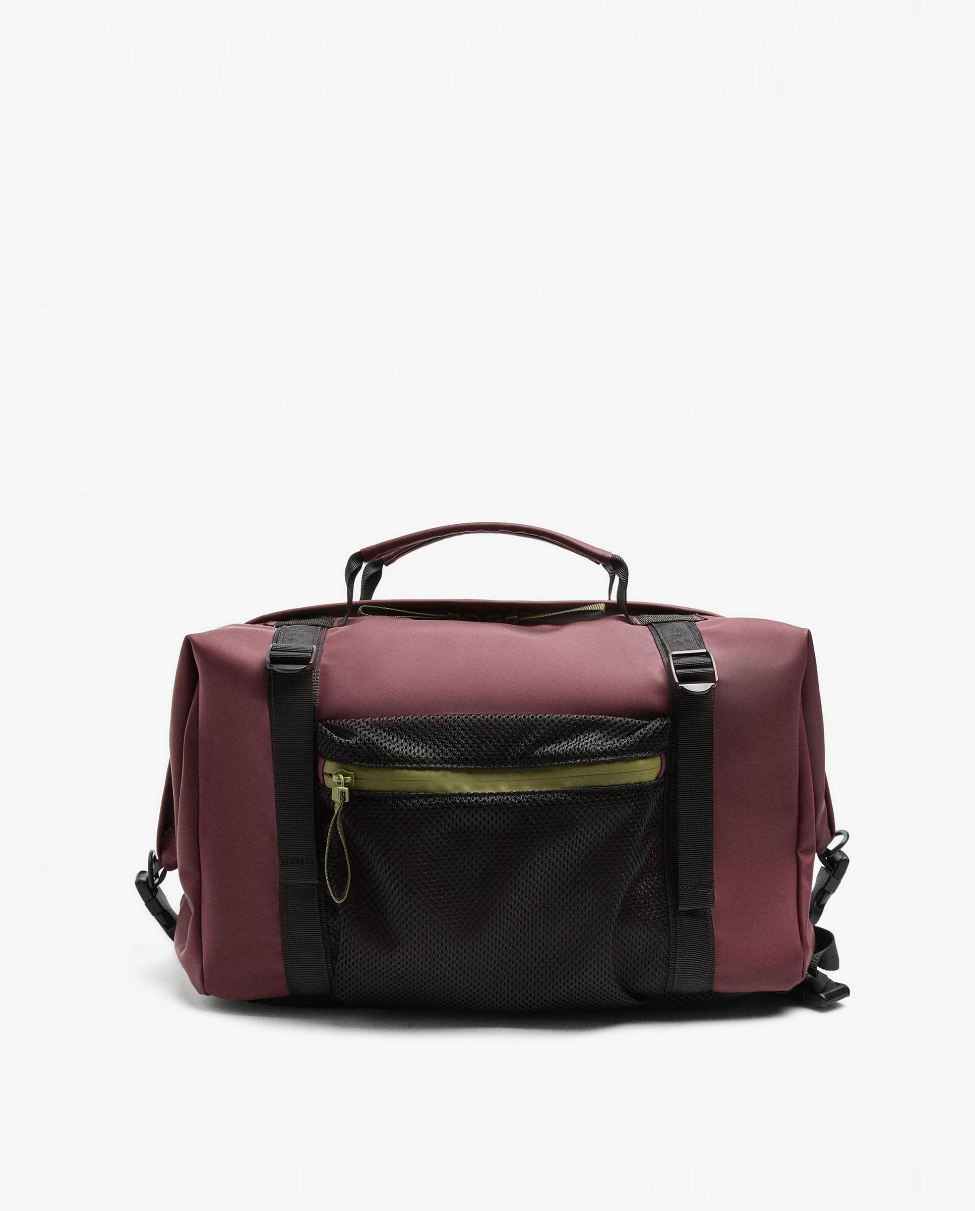 Bolso de hombro estilo deportivo con varios compartimentos y cierre de cremallera en liso - Parfois - Burdeos Burdeos-1