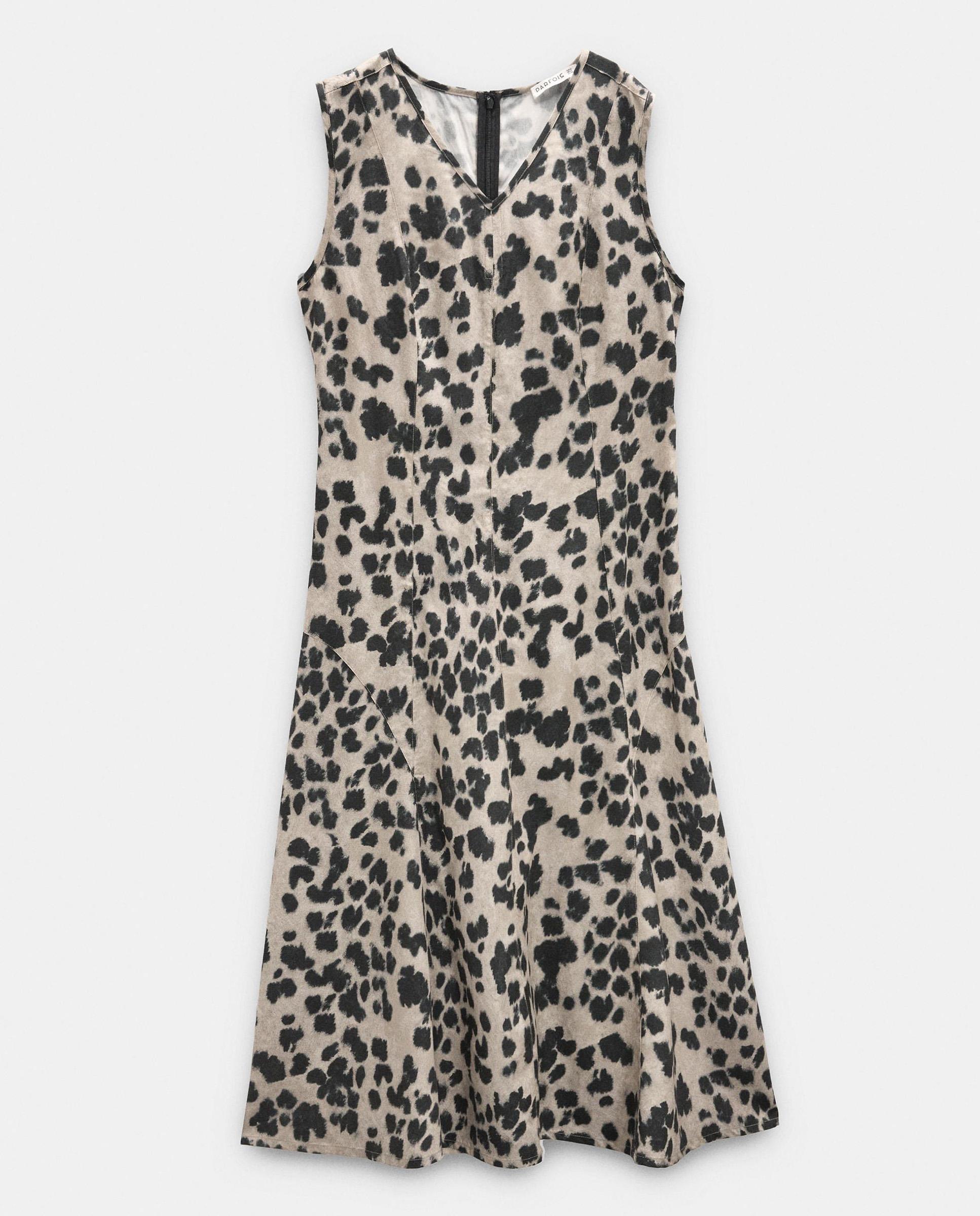 Vestido midi 100% liocel sin mangas con estampado animal print - Parfois - Multicolor Multicolor-6