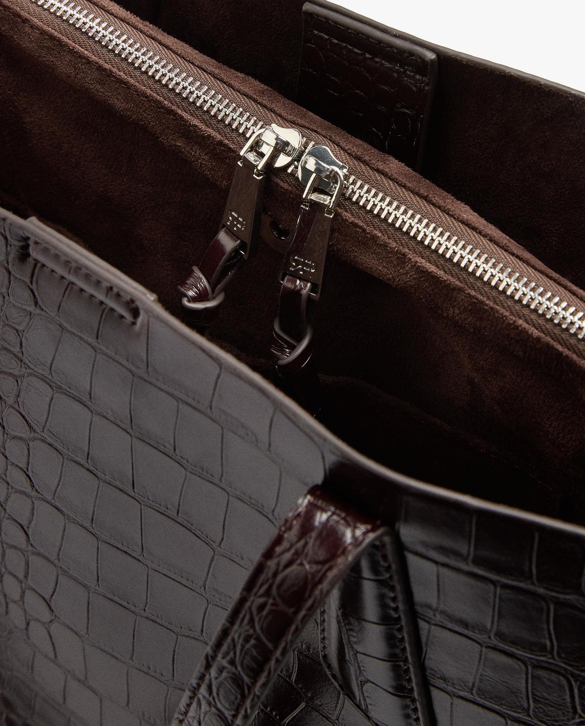Shopper con cierre de cremallera en liso - Parfois - Marrón oscuro Marrón oscuro-5