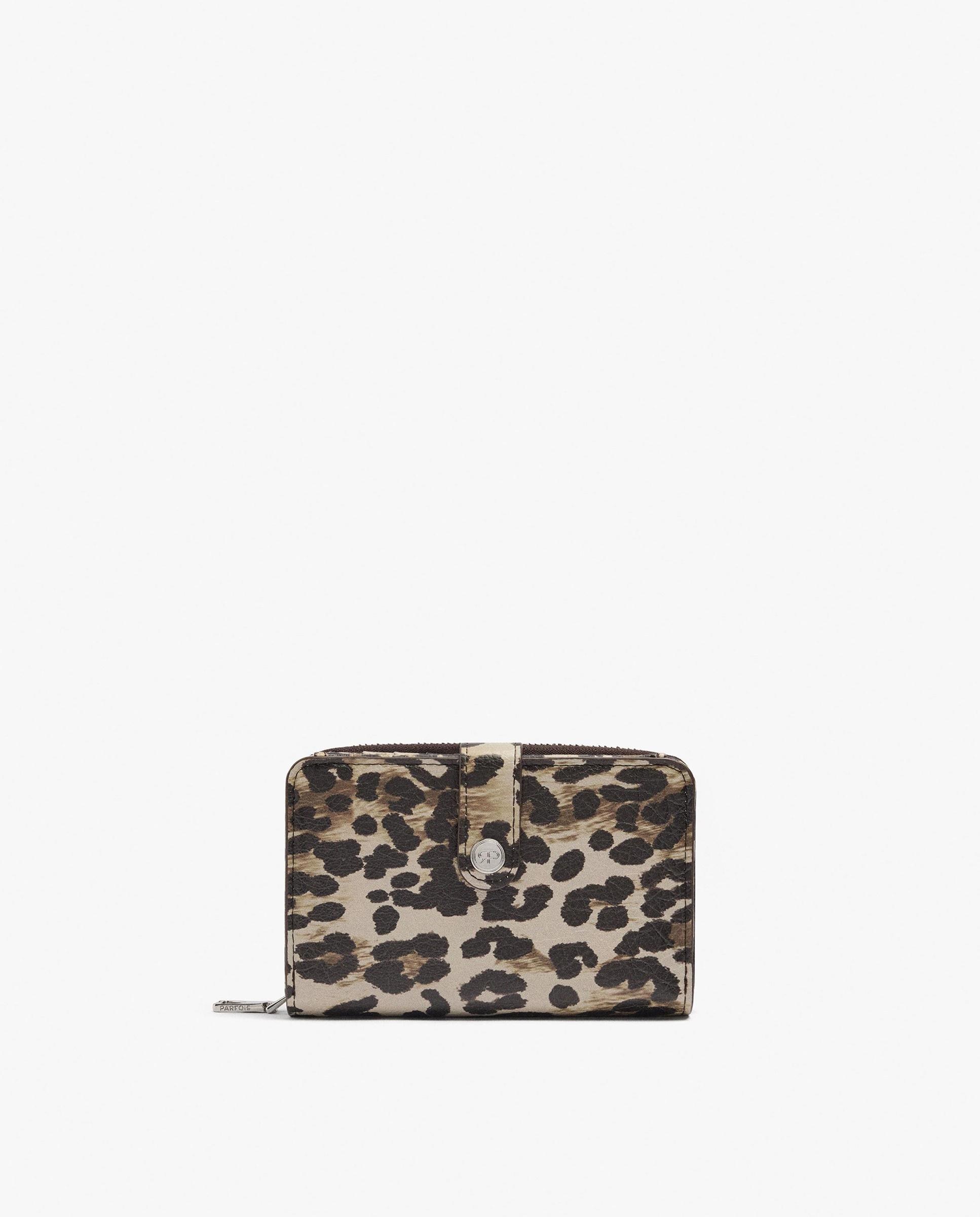 Cartera de mujer mediana con cierre de cremallera y estampado animal print - Parfois - Multicolor Multicolor-1