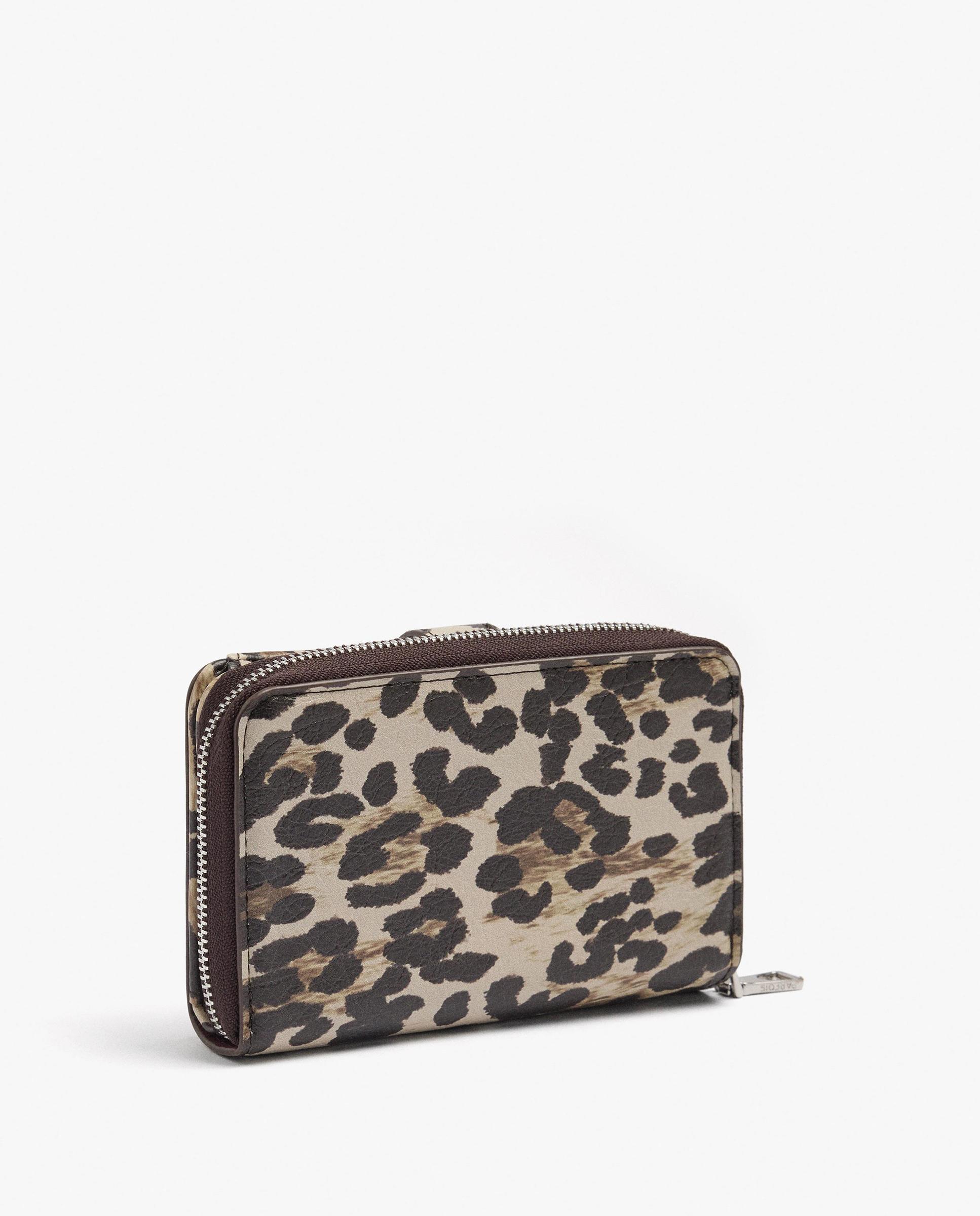 Cartera de mujer mediana con cierre de cremallera y estampado animal print - Parfois - Multicolor Multicolor-2