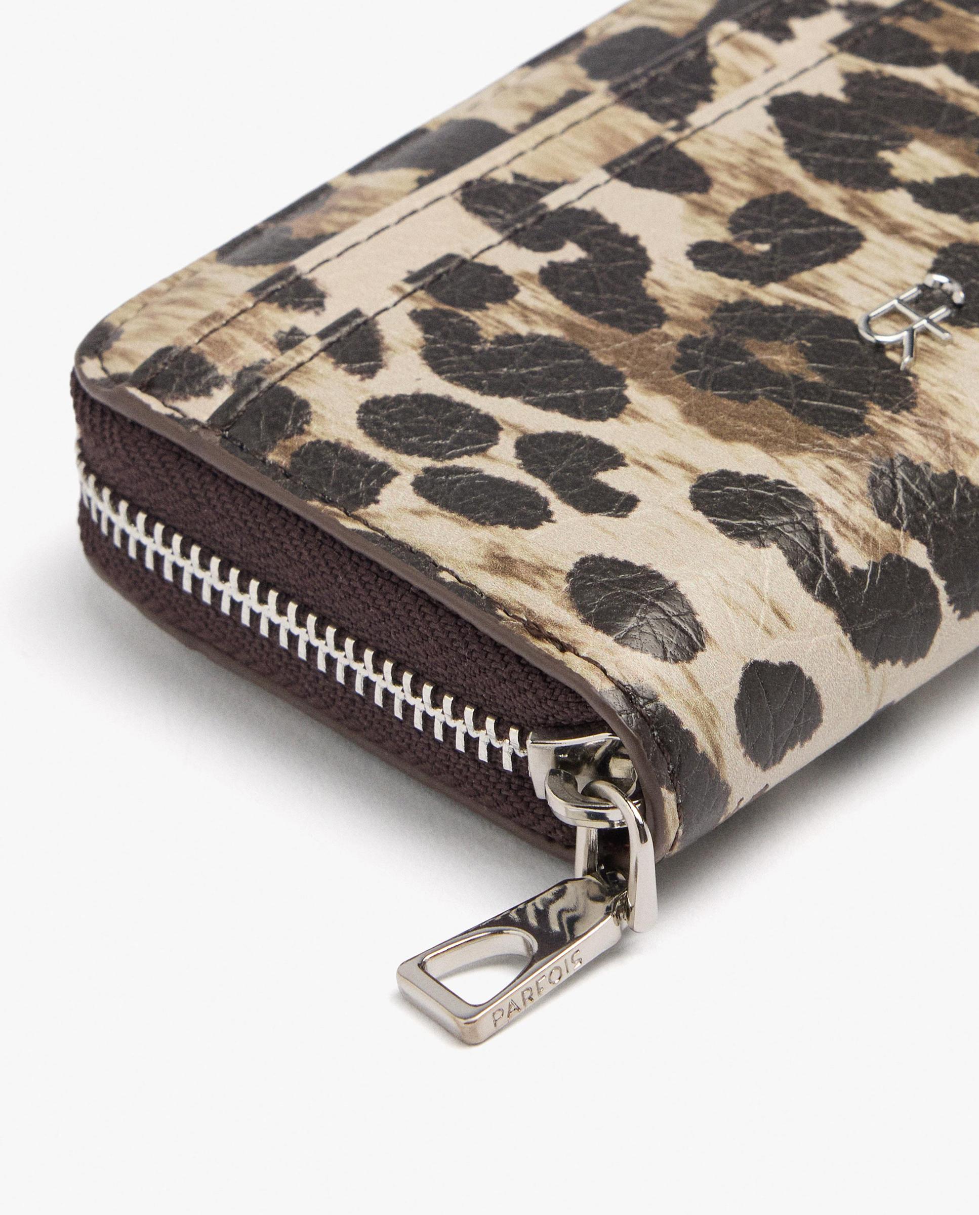 Cartera de mujer pequeña con cierre de cremallera y estampado animal print - Parfois - Multicolor Multicolor-3