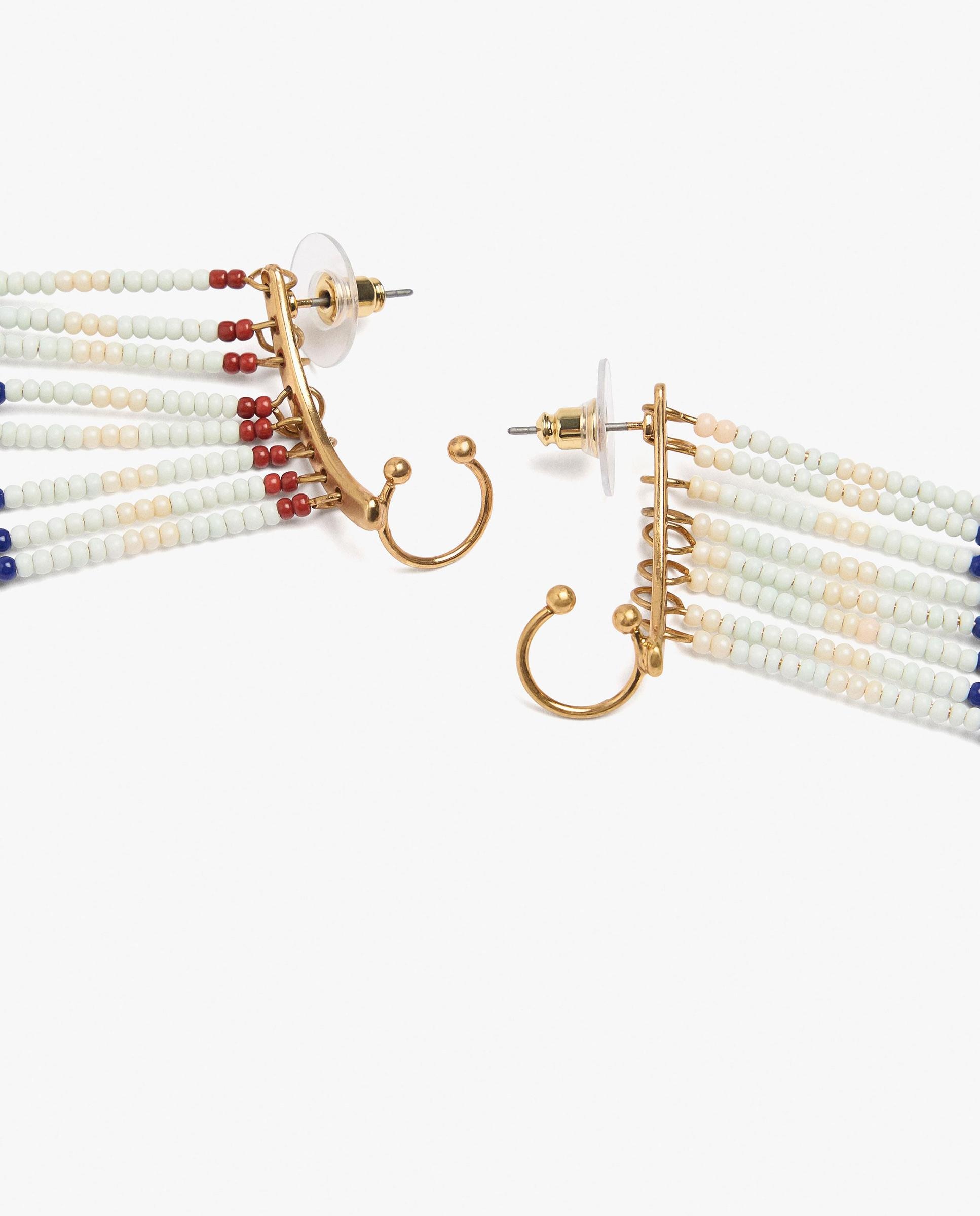 Pendientes asimétricos con cuentas decorativas - Parfois - Multicolor Multicolor-4
