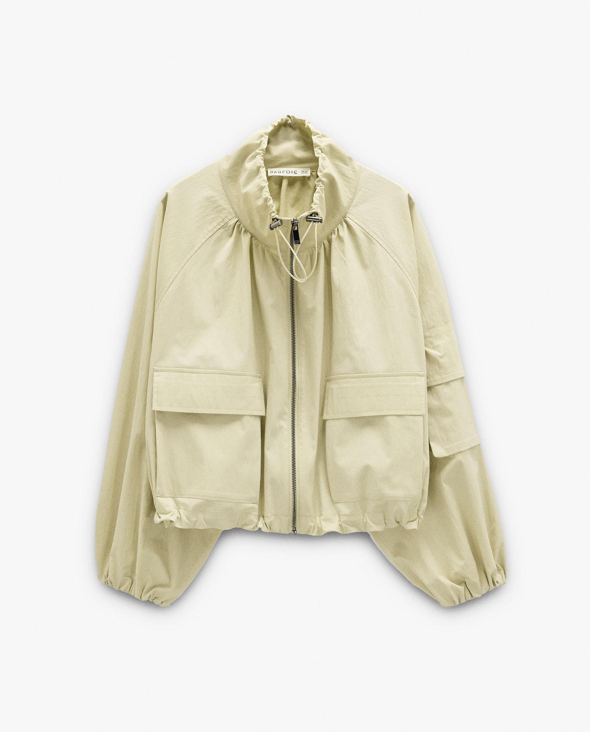 Chaqueta de mujer con capucha y puños elásticos en liso - Parfois - Verde Verde-7
