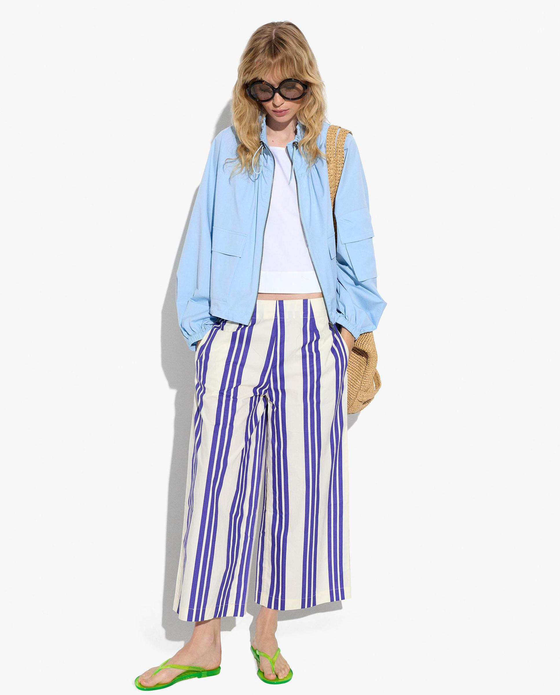 Chaqueta de mujer con capucha y puños elásticos en liso - Parfois - Azul Azul-2