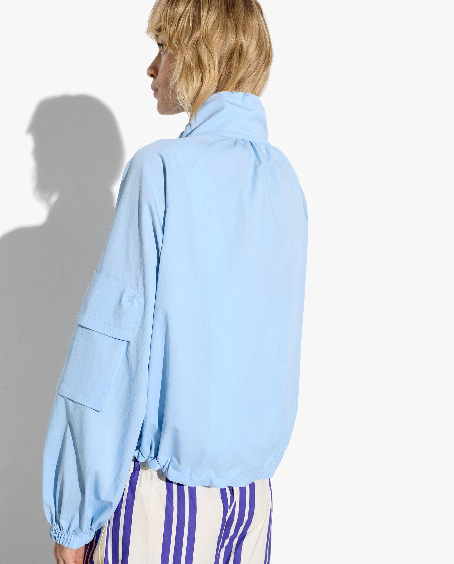 Chaqueta de mujer con capucha y puños elásticos en liso - Parfois - Azul Azul-4