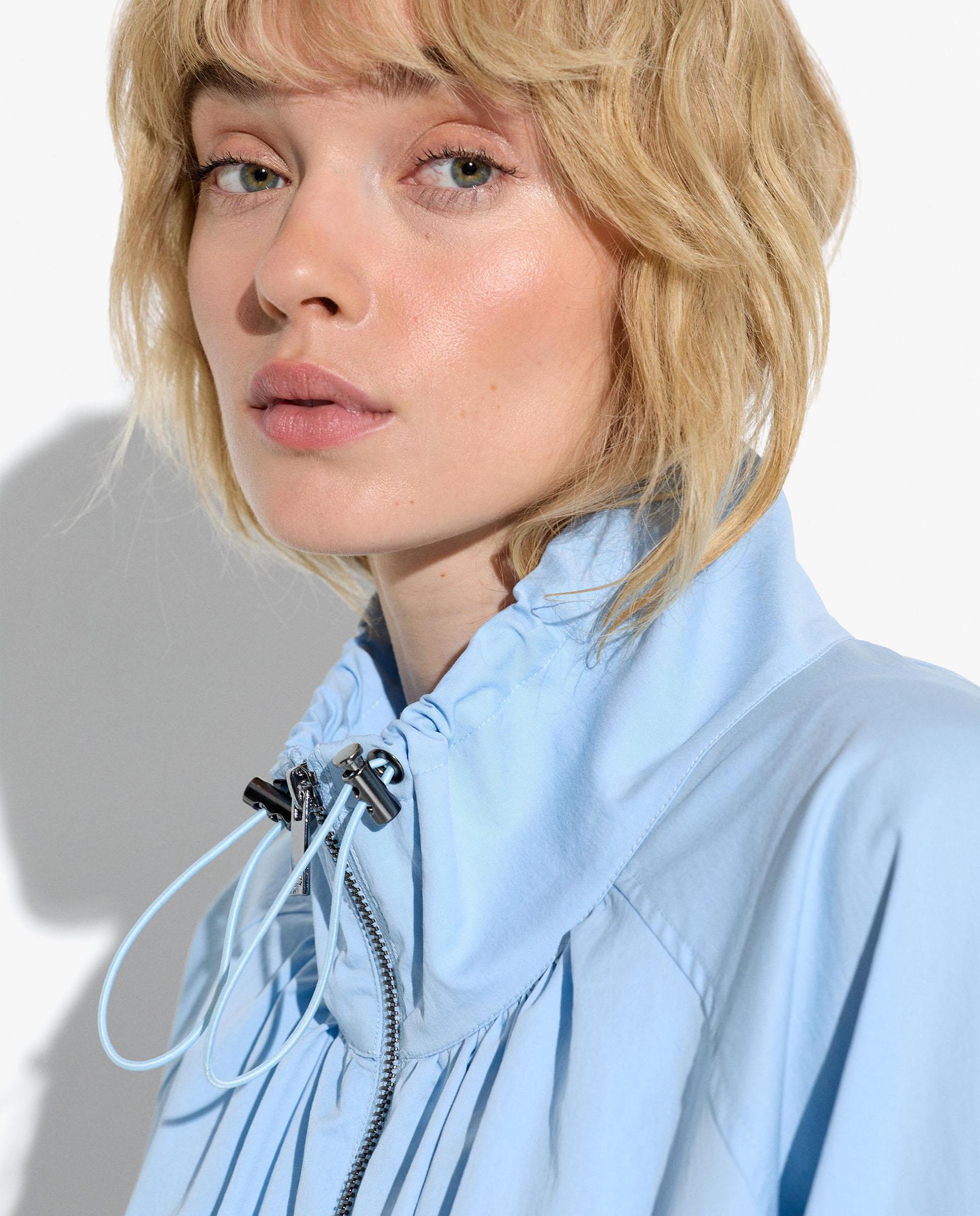 Chaqueta de mujer con capucha y puños elásticos en liso - Parfois - Azul Azul-5