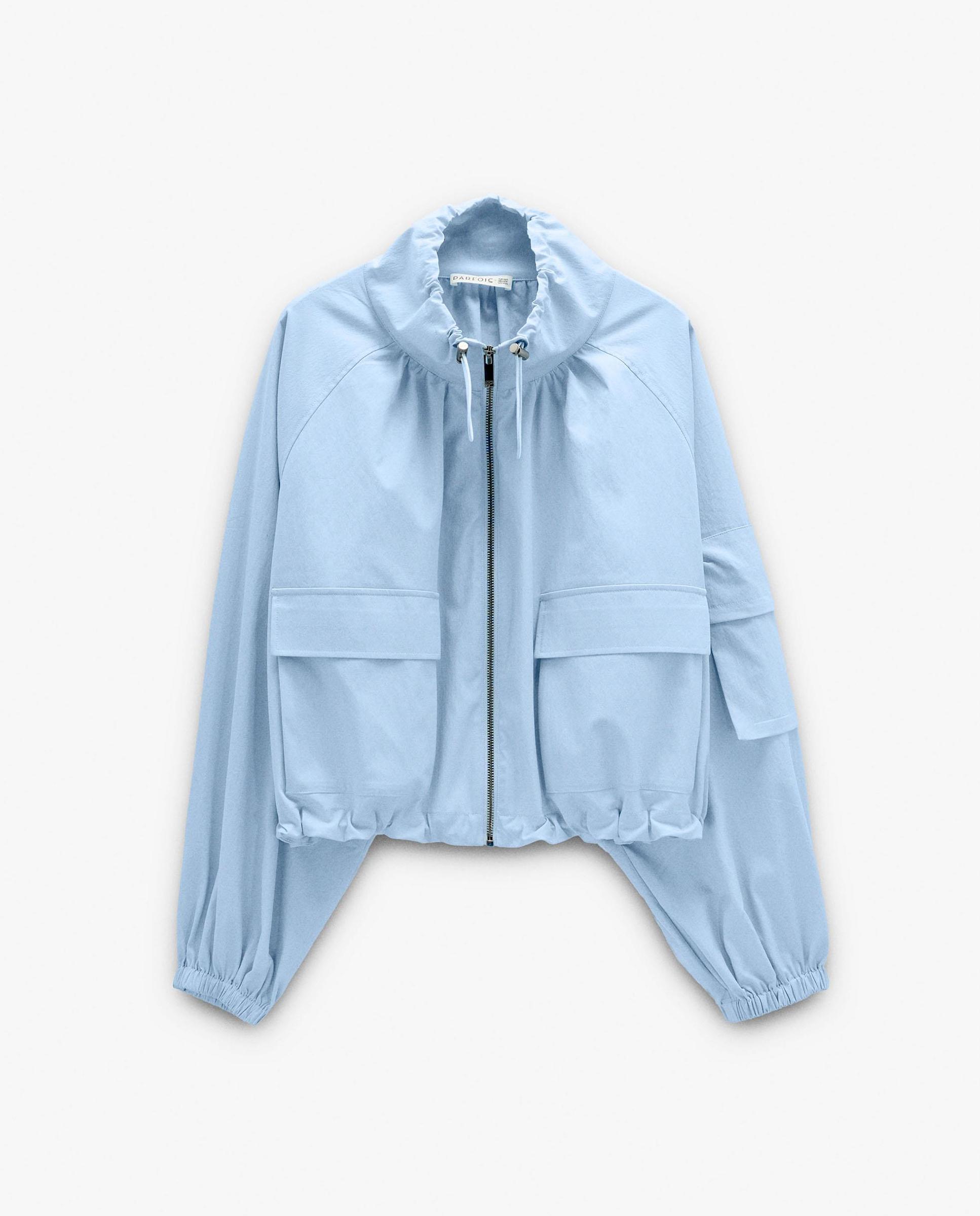 Chaqueta de mujer con capucha y puños elásticos en liso - Parfois - Azul Azul-7