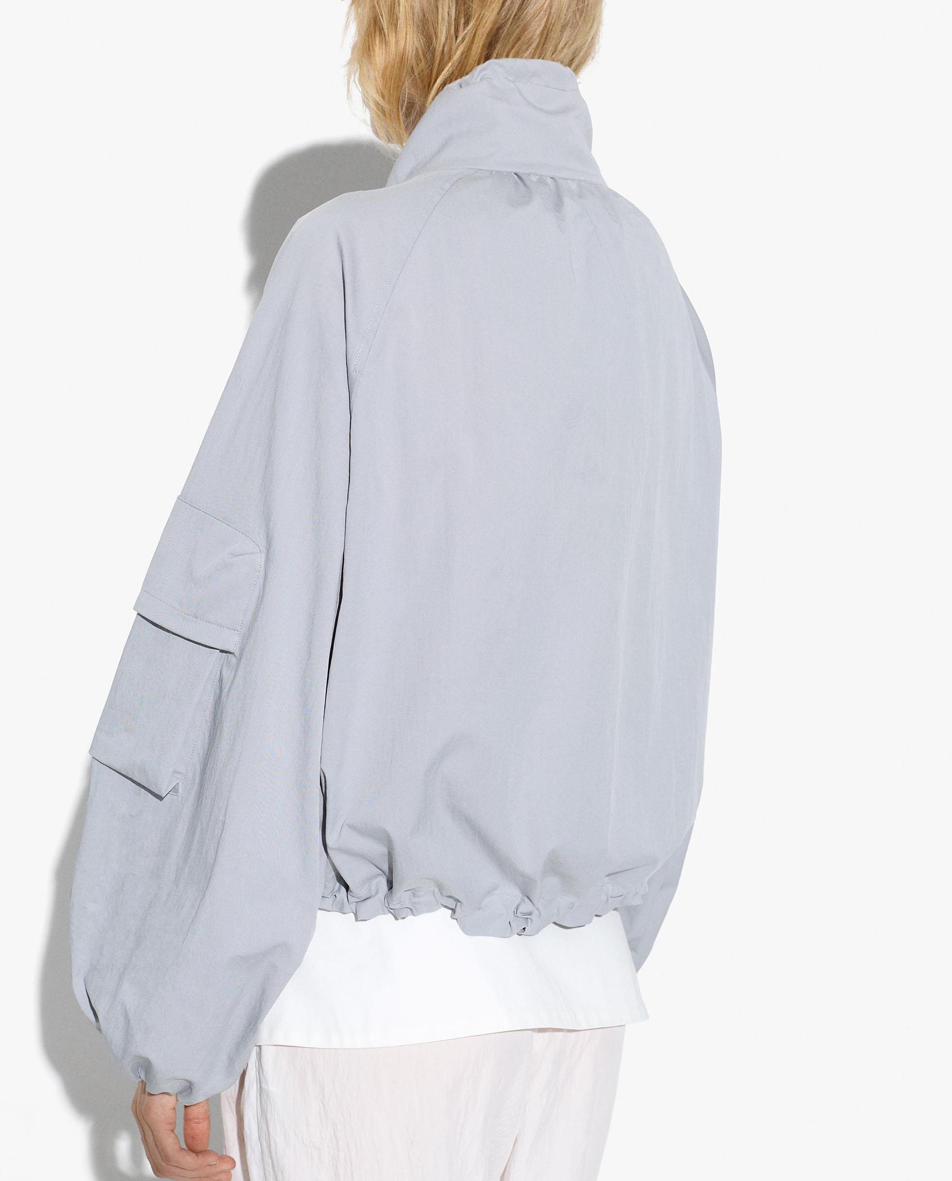Chaqueta de mujer con capucha y puños elásticos en liso - Parfois - Gris claro Gris claro-4