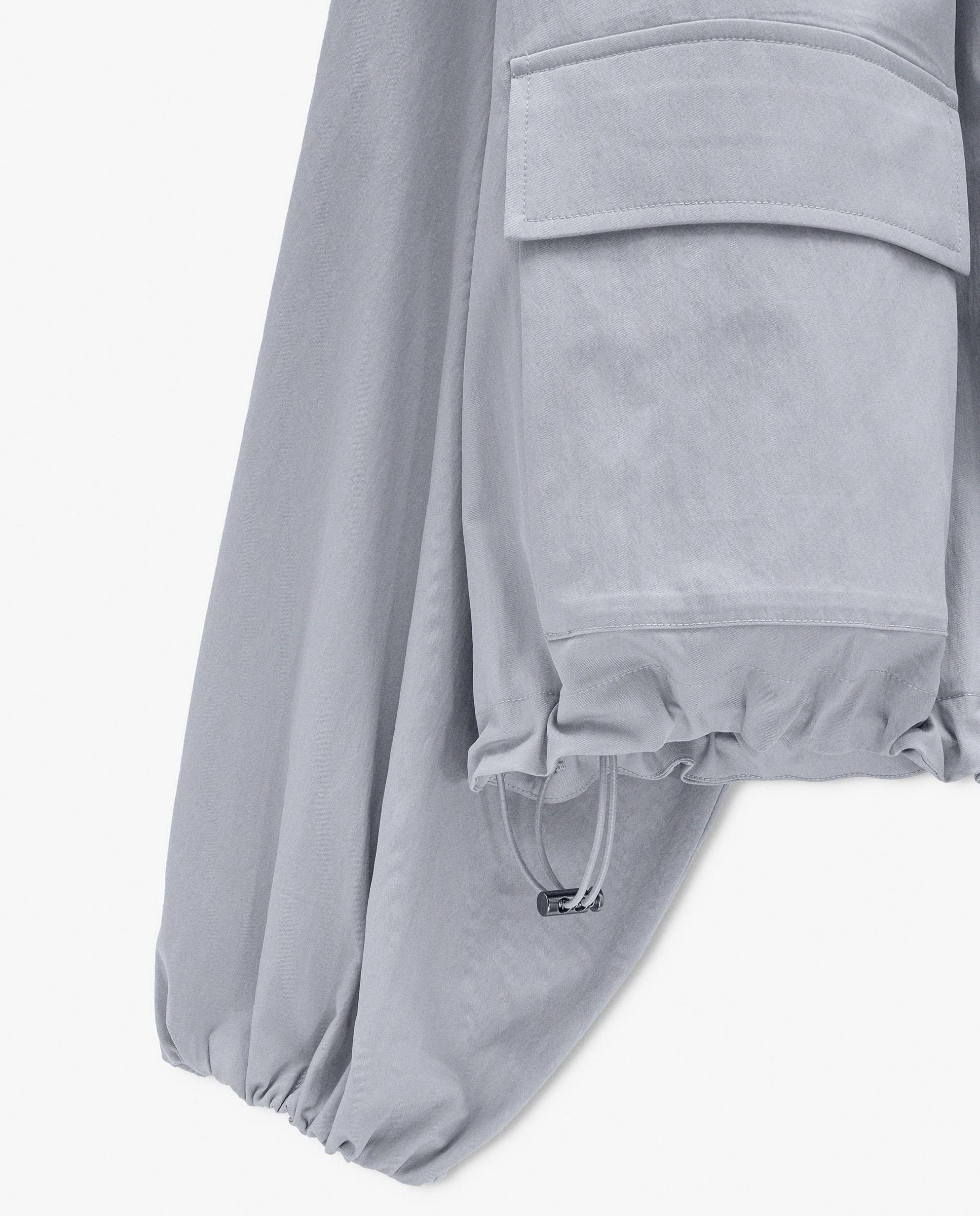 Chaqueta de mujer con capucha y puños elásticos en liso - Parfois - Gris claro Gris claro-6