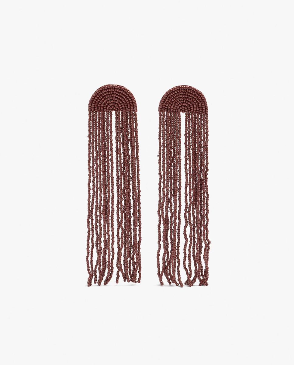 Pendientes con flecos de cuentas decorativas - Parfois - Burdeos Burdeos-1