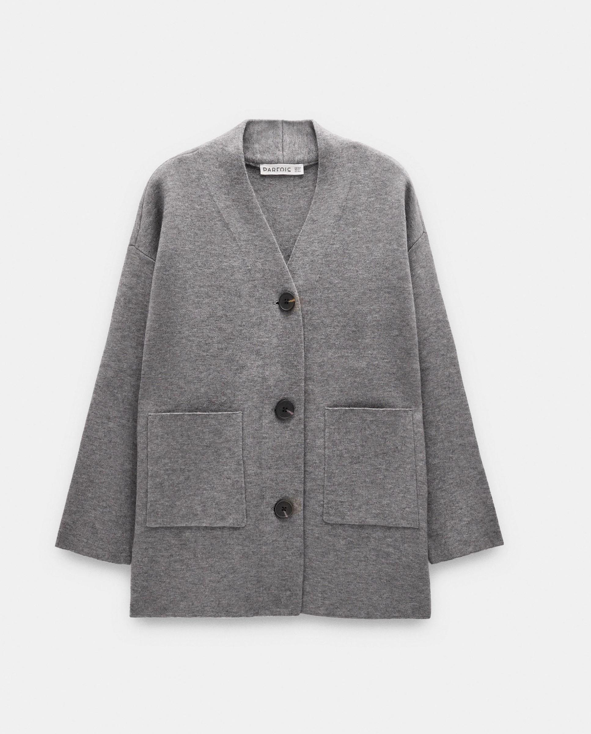 Cárdigan de mujer de punto con botones - Parfois - Gris Gris-6