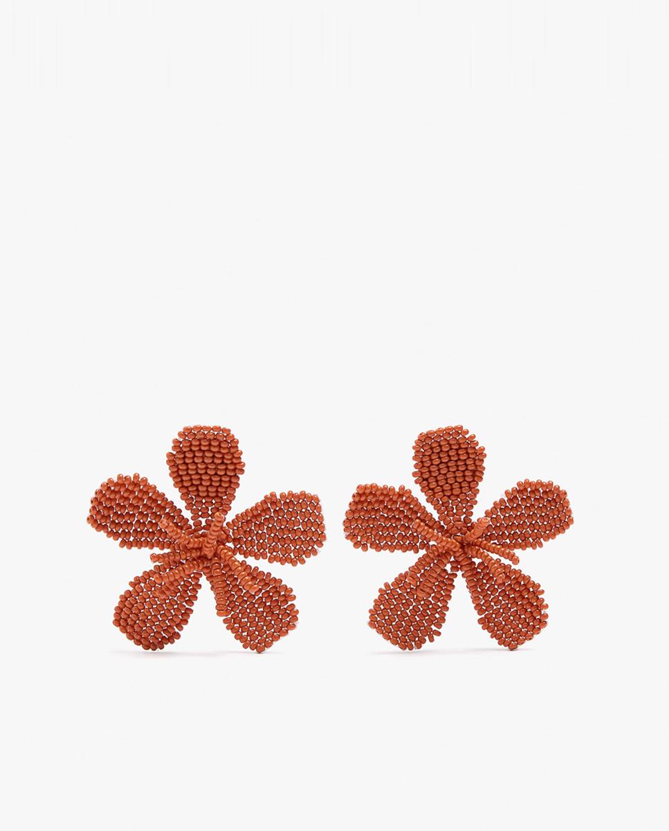 Pendientes con forma de flor y cuentas decorativas - Parfois - Naranja Naranja-1