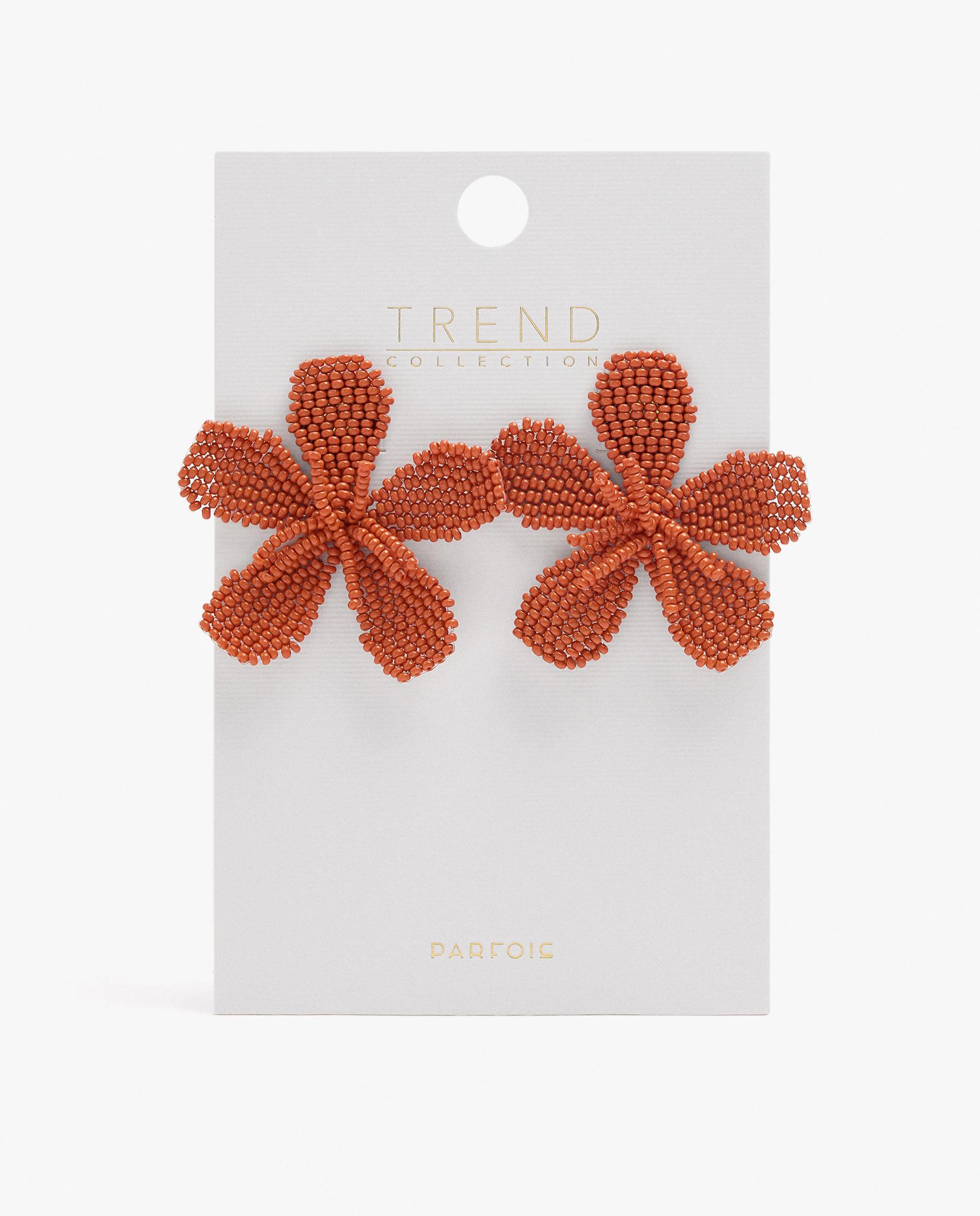Pendientes con forma de flor y cuentas decorativas - Parfois - Naranja Naranja-3