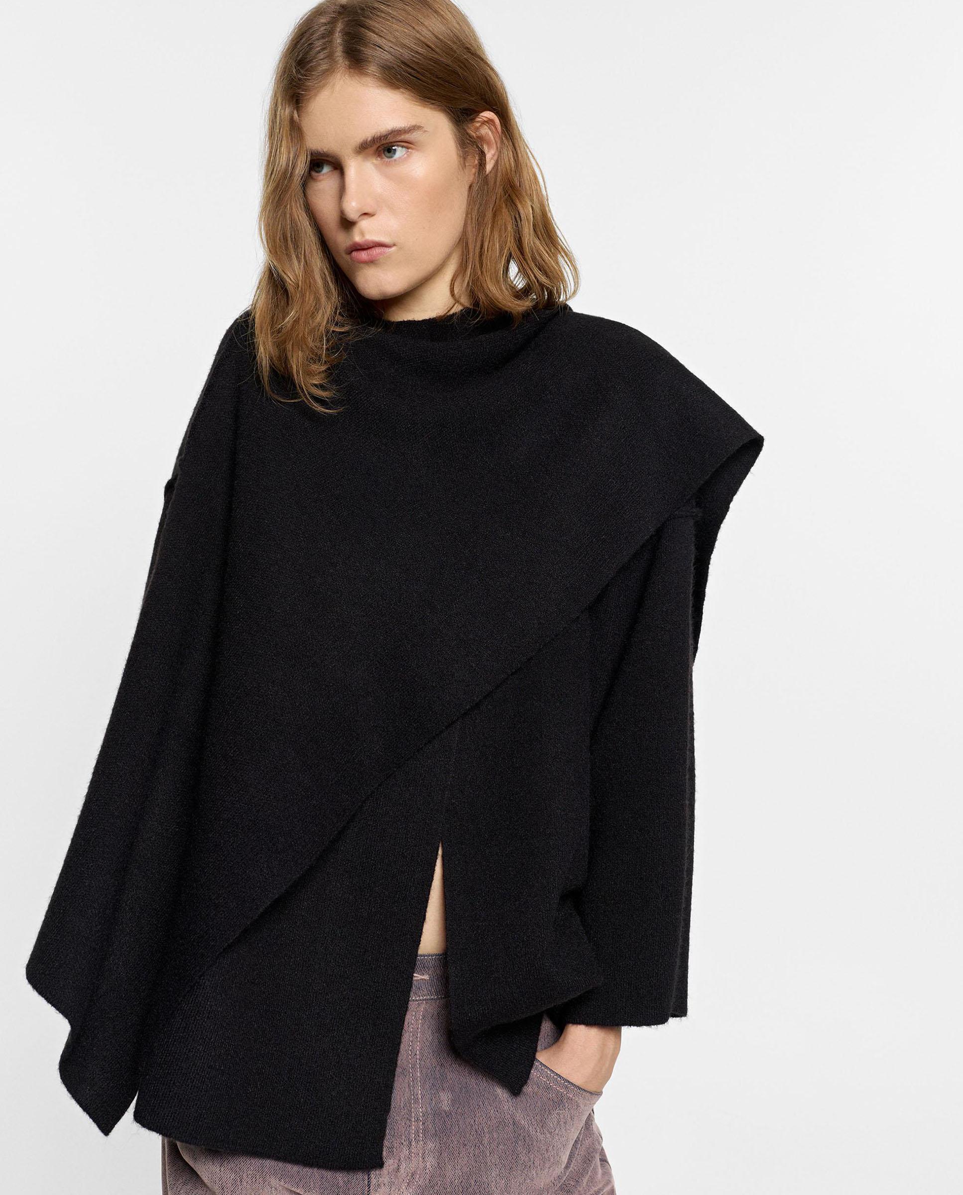Imagen 1 de Chaqueta de mujer con capa estilo oversize Negro