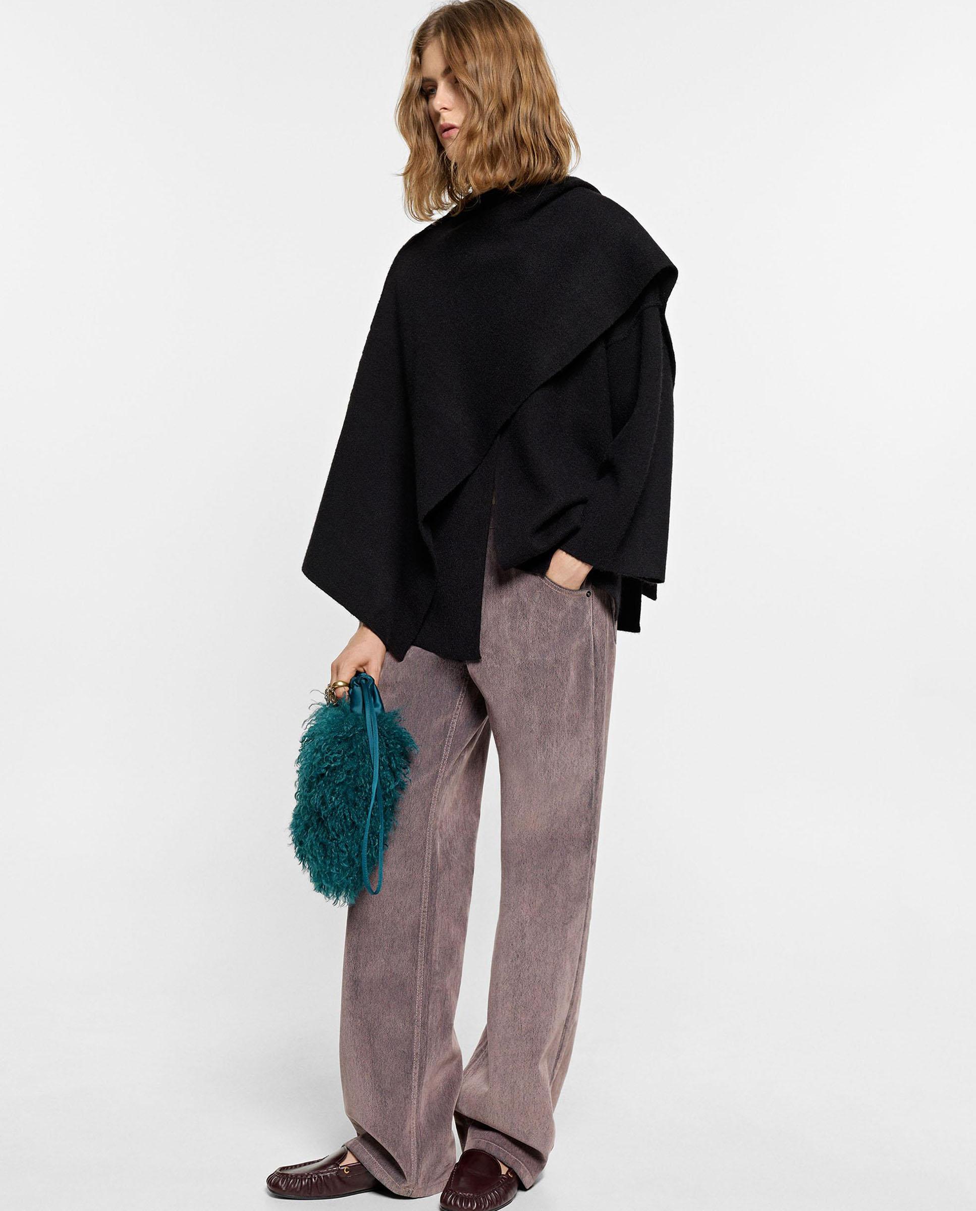 Imagen 2 de Chaqueta de mujer con capa estilo oversize - Parfois - Negro Negro