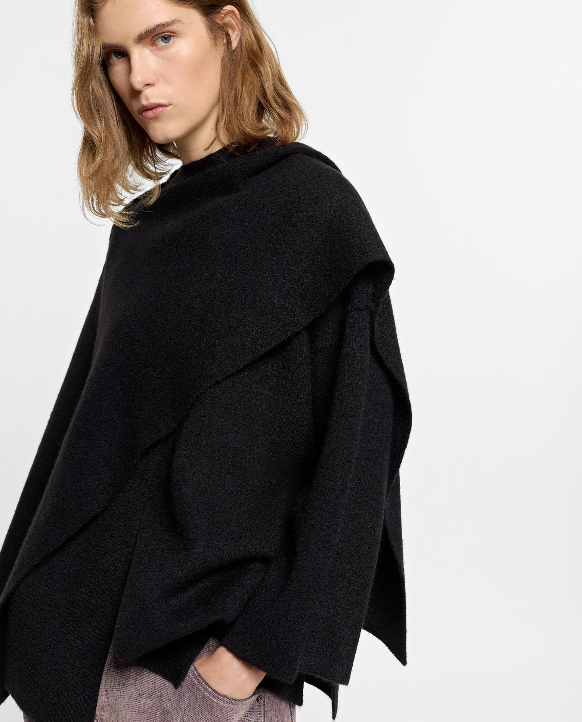 Imagen 3 de Chaqueta de mujer con capa estilo oversize - Parfois - Negro Negro