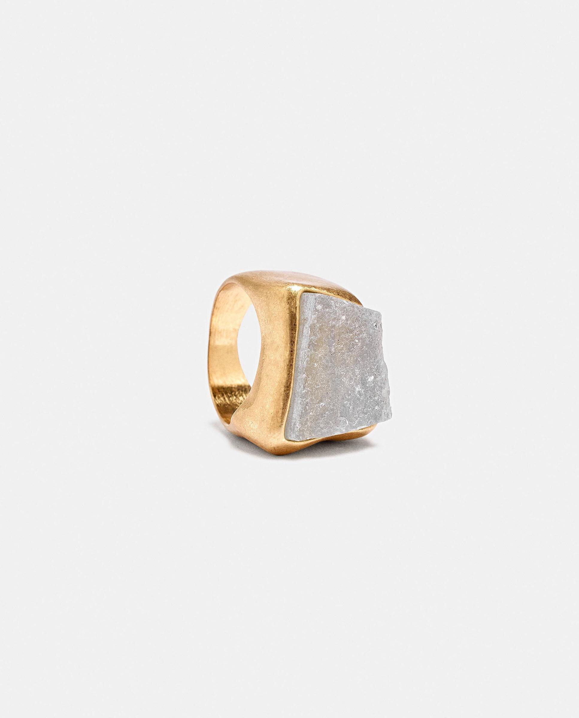 Imagen 0 de Anillo con piedra brillante liso Blanco