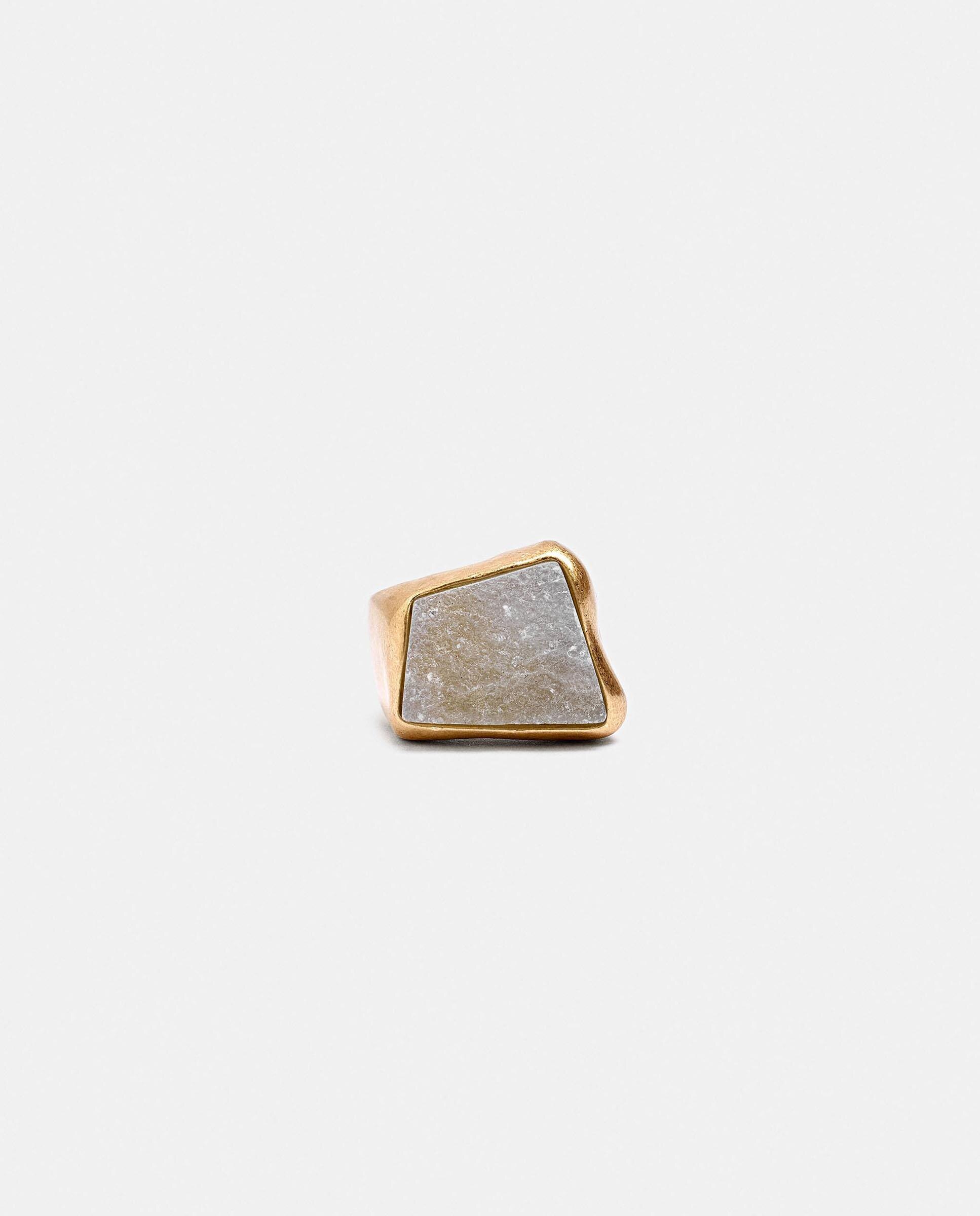 Anillo con piedra brillante liso - Parfois - Blanco Blanco-2