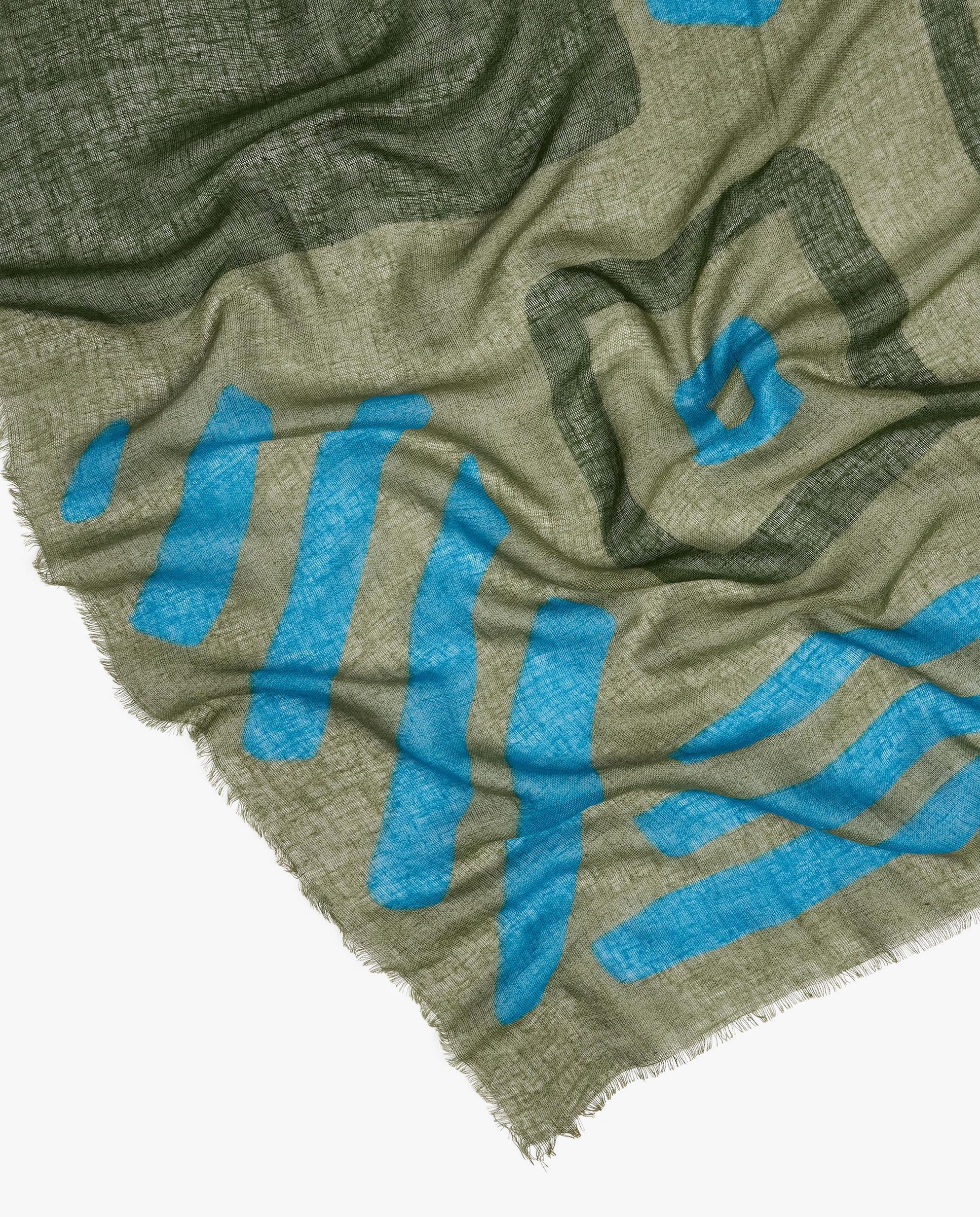 Pañuelo con pespuntes y estampado geométrico - Parfois - Kaki Kaki-3
