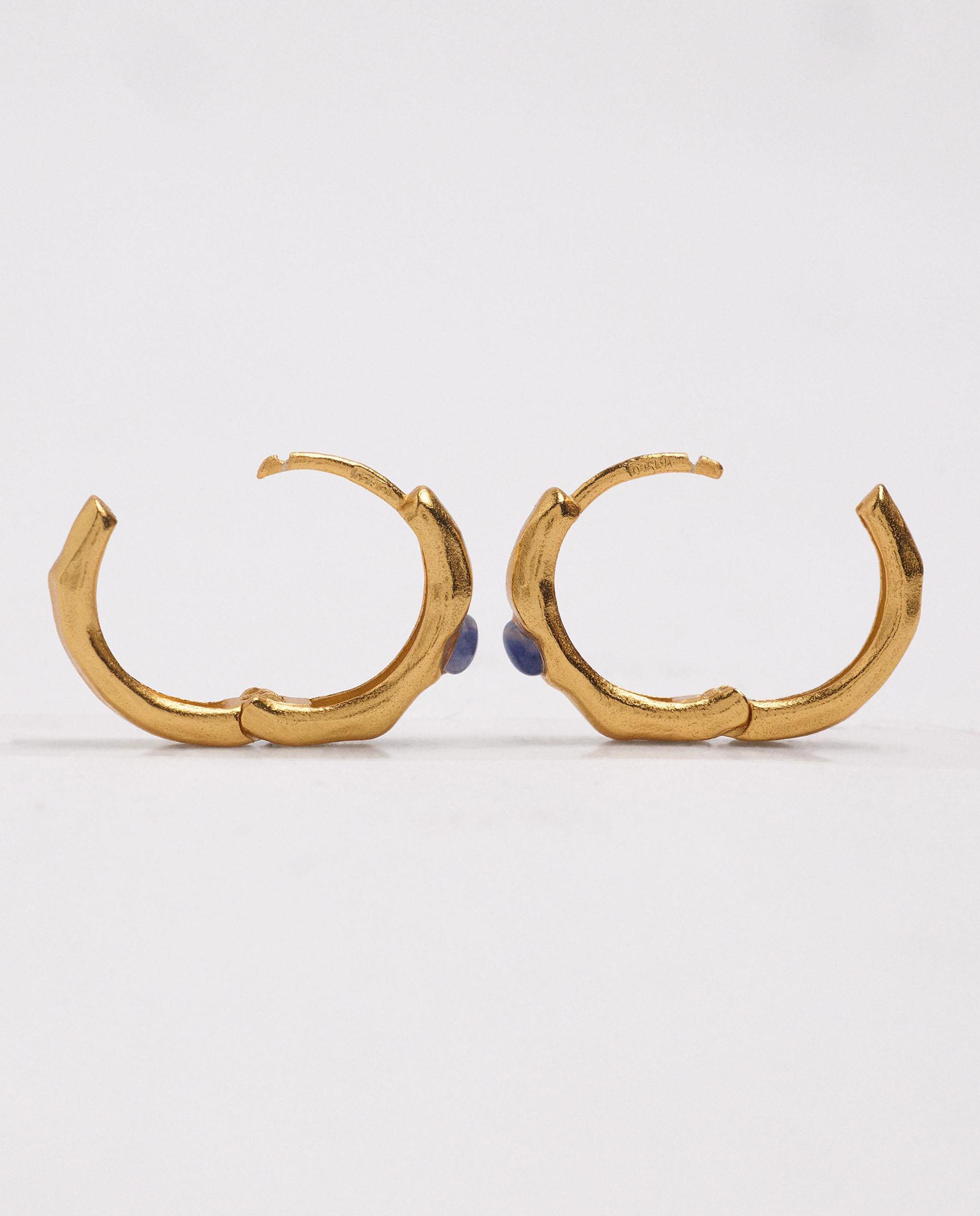 Pendientes de aro de plata de ley con piedras decorativas - Parfois - Azul Azul-3