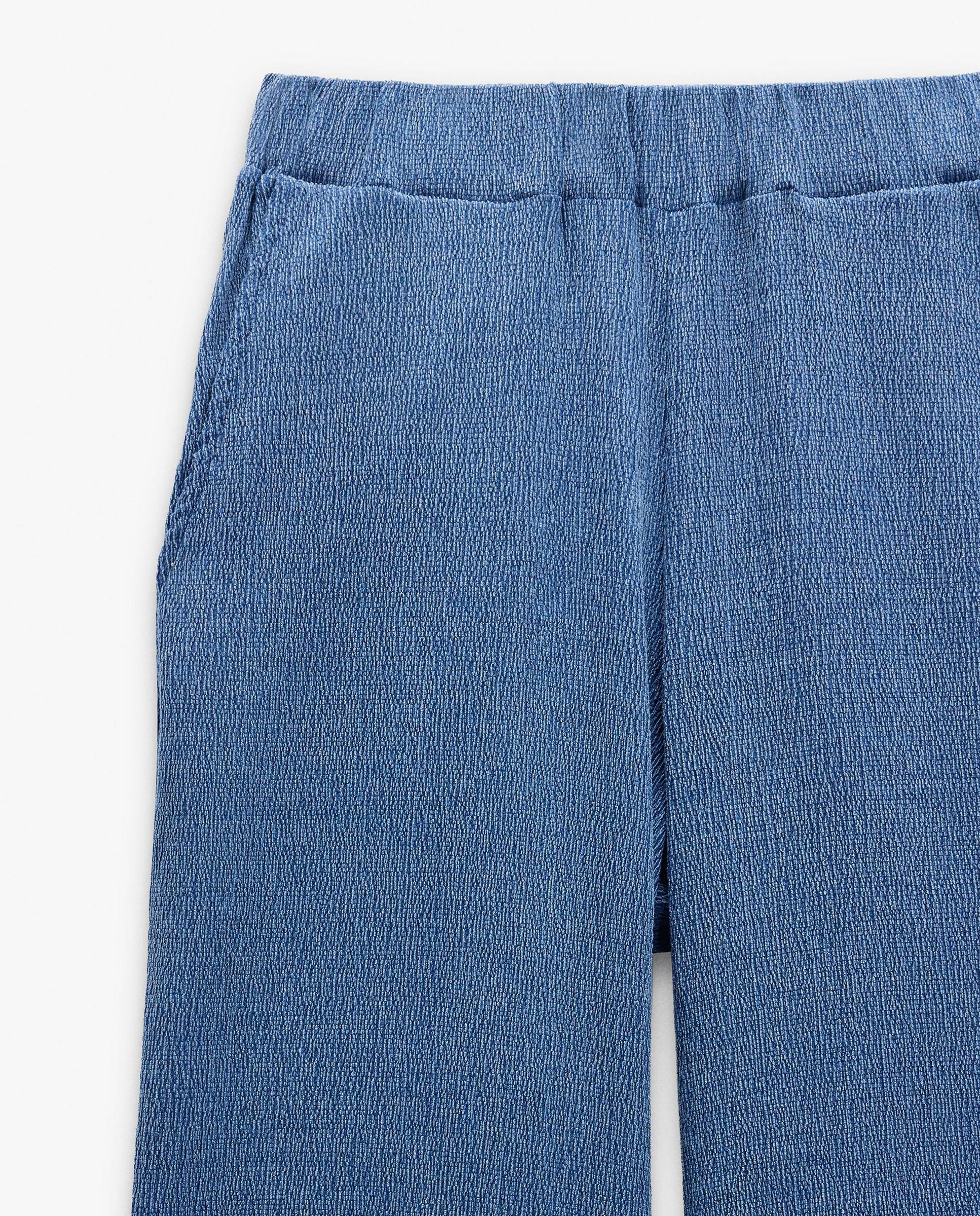 Pantalones rectos de mujer con cintura elástica en liso - Parfois - Azul marino Azul marino-6