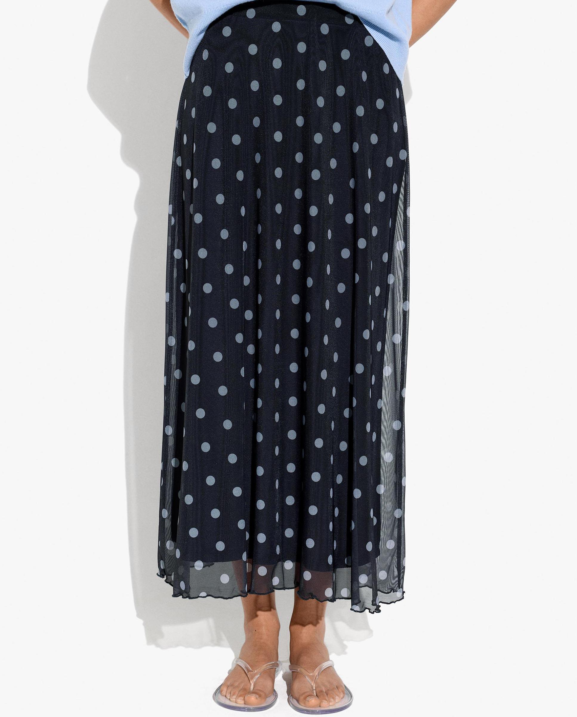 Falda larga con estampado de lunares - Parfois - Azul marino Azul marino-2