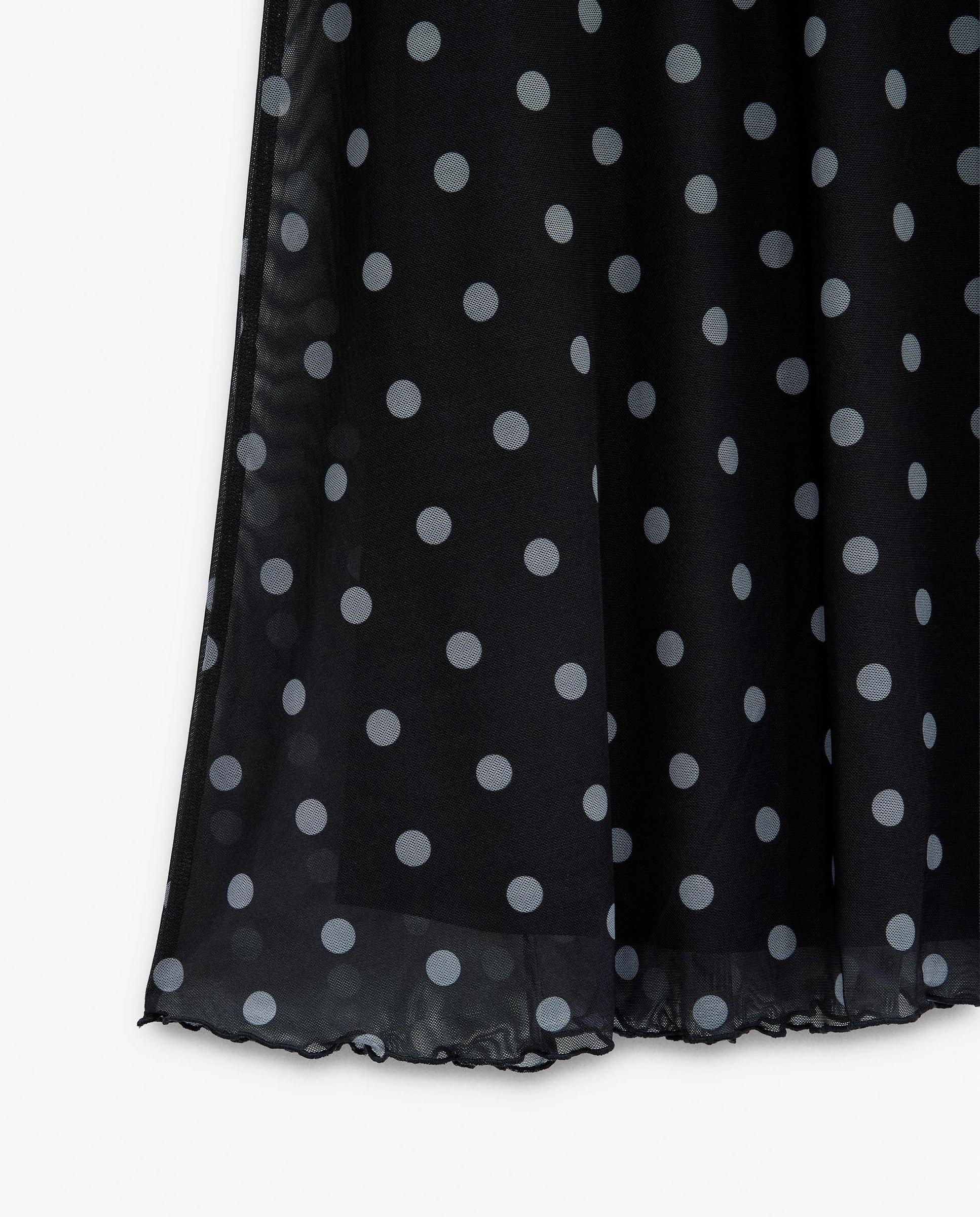 Falda larga con estampado de lunares - Parfois - Azul marino Azul marino-5