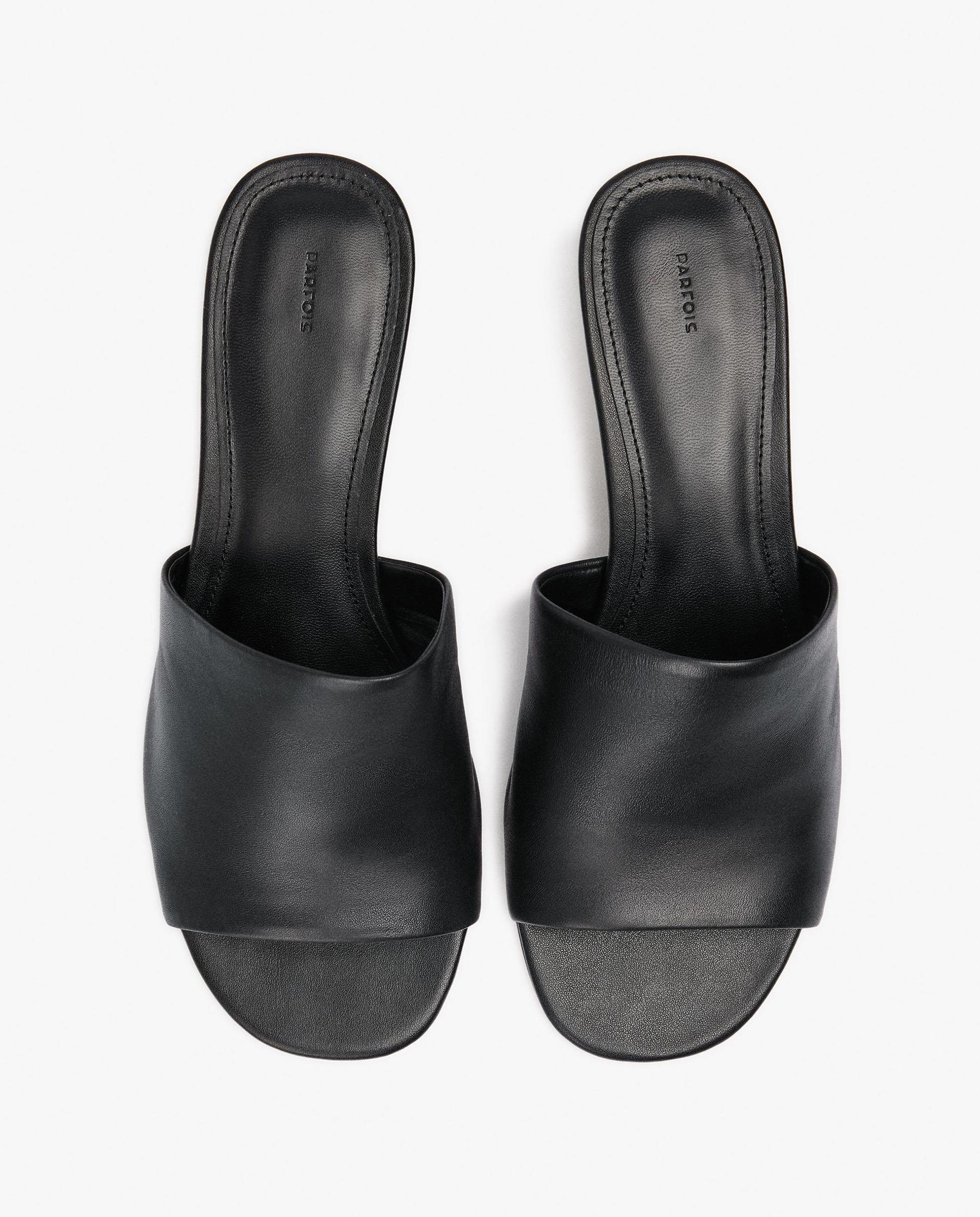 Sandalias de tacón de mujer 100% piel en liso - Parfois - Negro Negro-3
