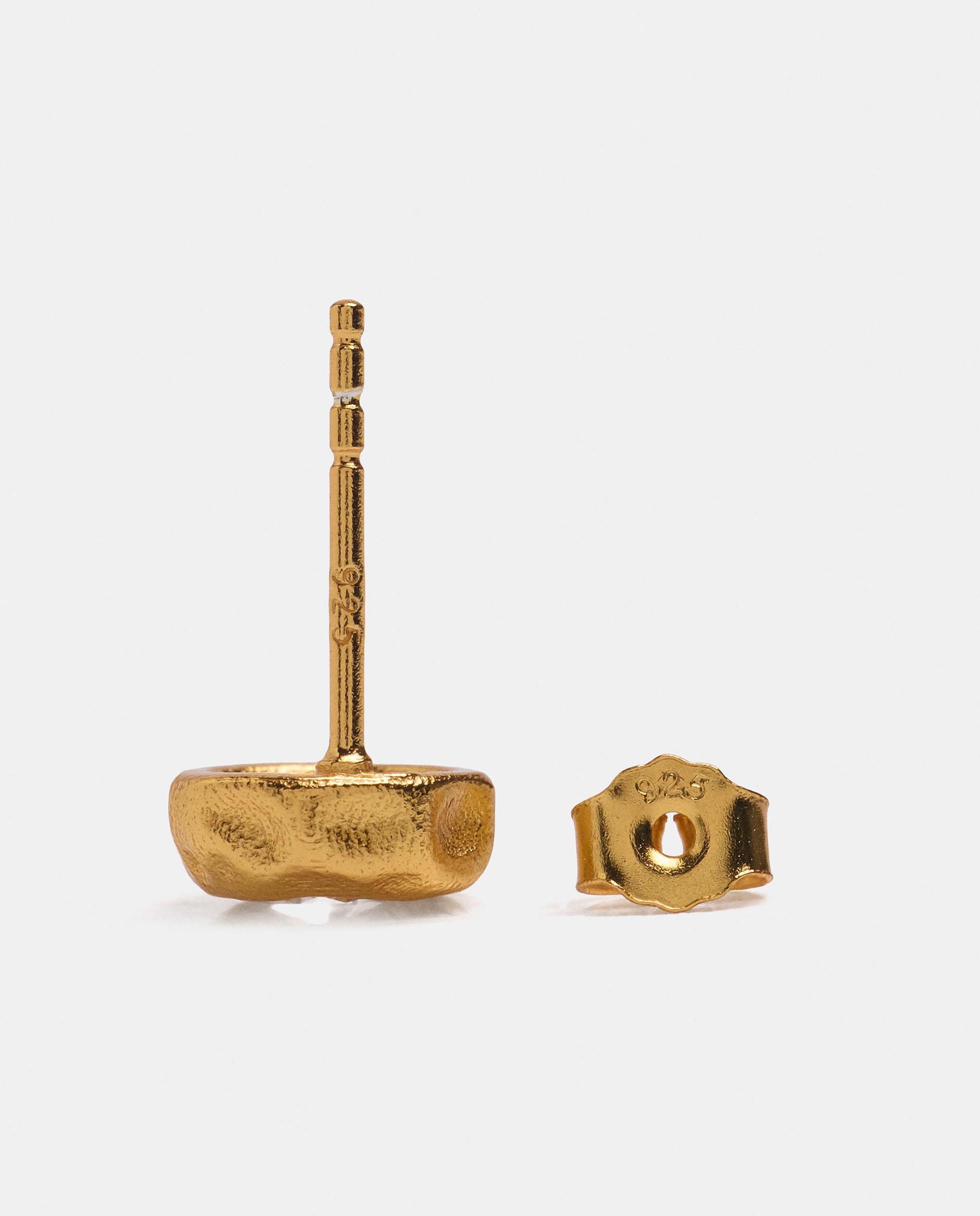 Pendientes de plata de ley bañado en oro de 18 k con circonitas - Parfois - Dorado Dorado-3