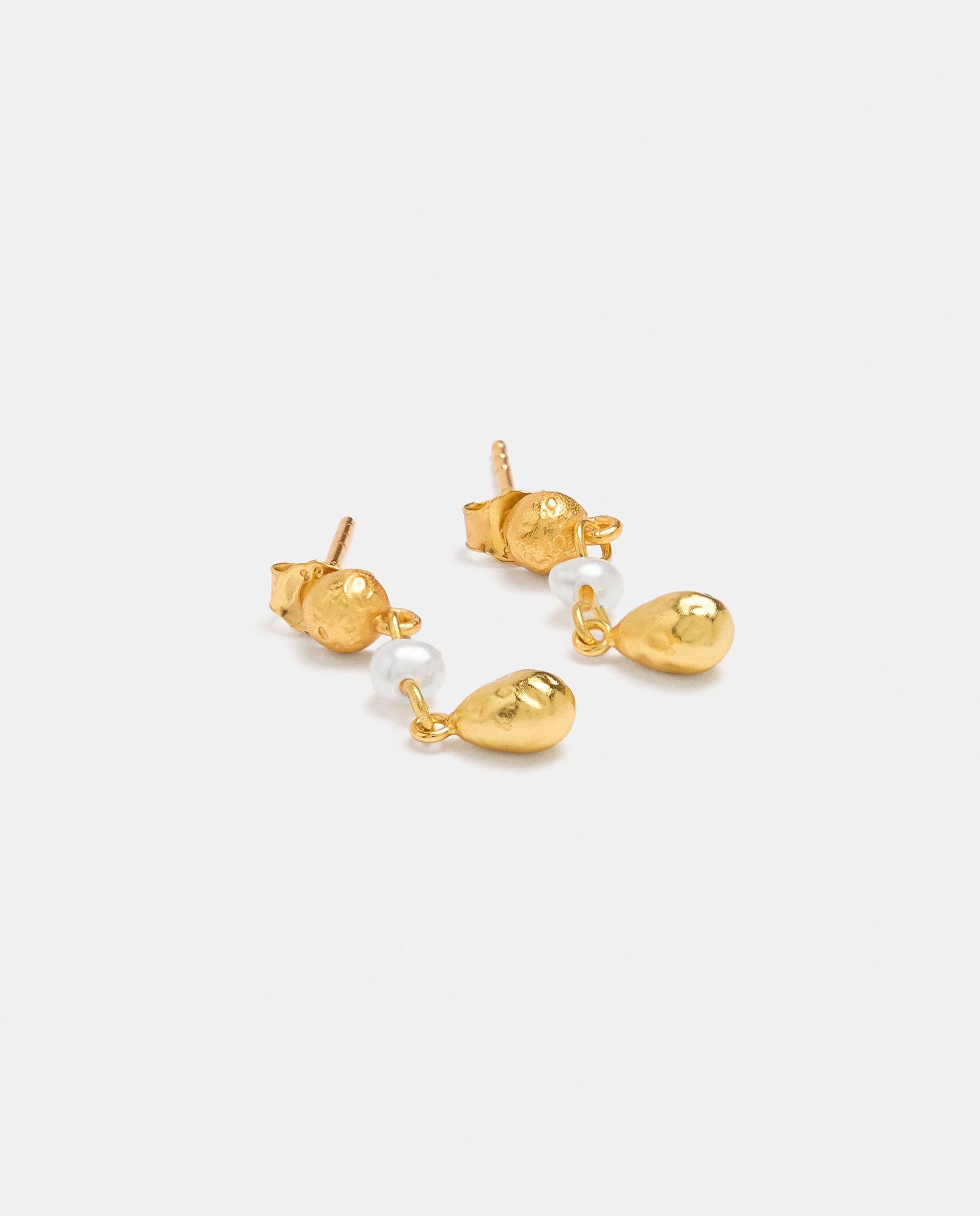 Pendientes de plata de ley con perlas decorativas - Parfois - Dorado Dorado-2