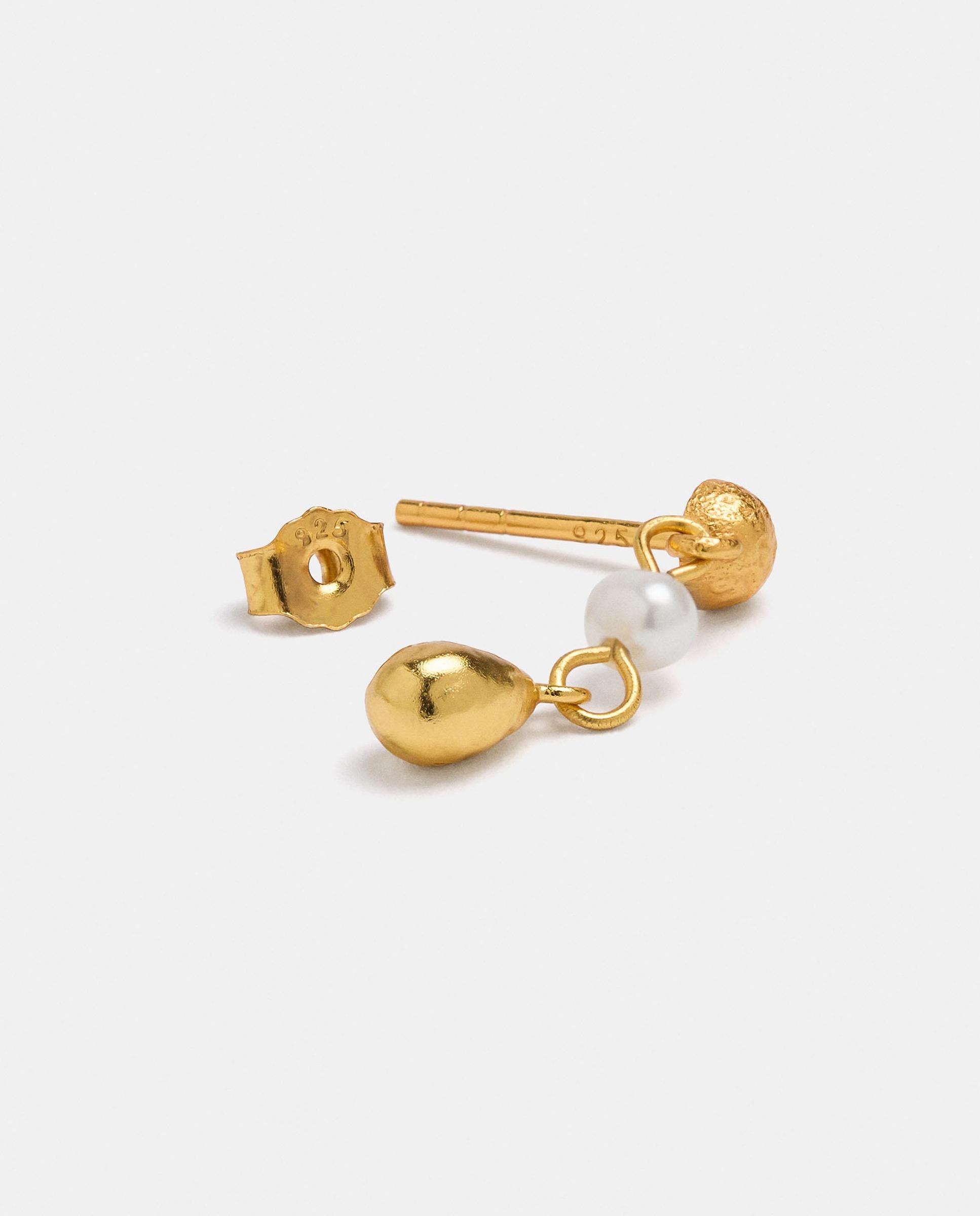 Pendientes de plata de ley con perlas decorativas - Parfois - Dorado Dorado-3