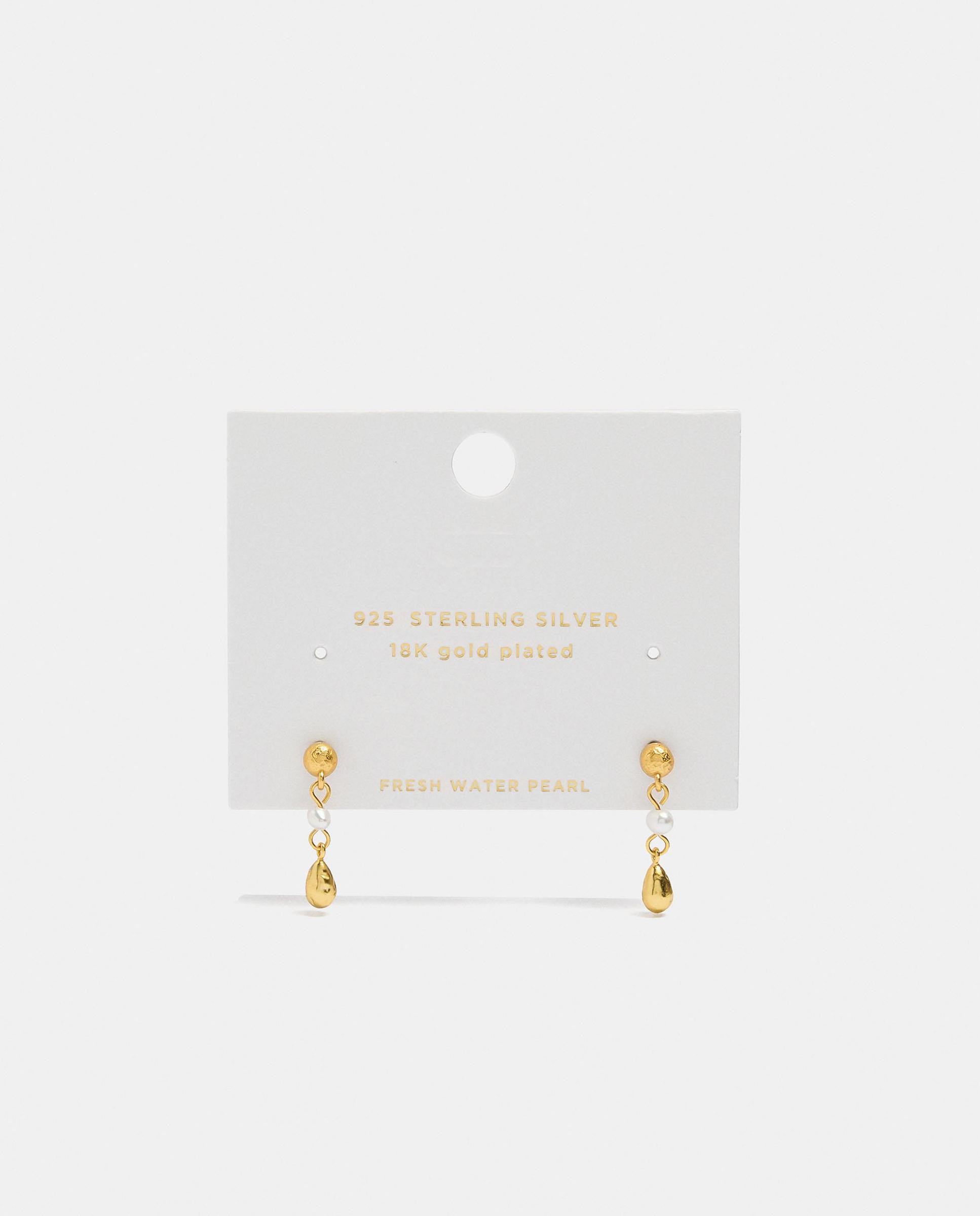Pendientes de plata de ley con perlas decorativas - Parfois - Dorado Dorado-4