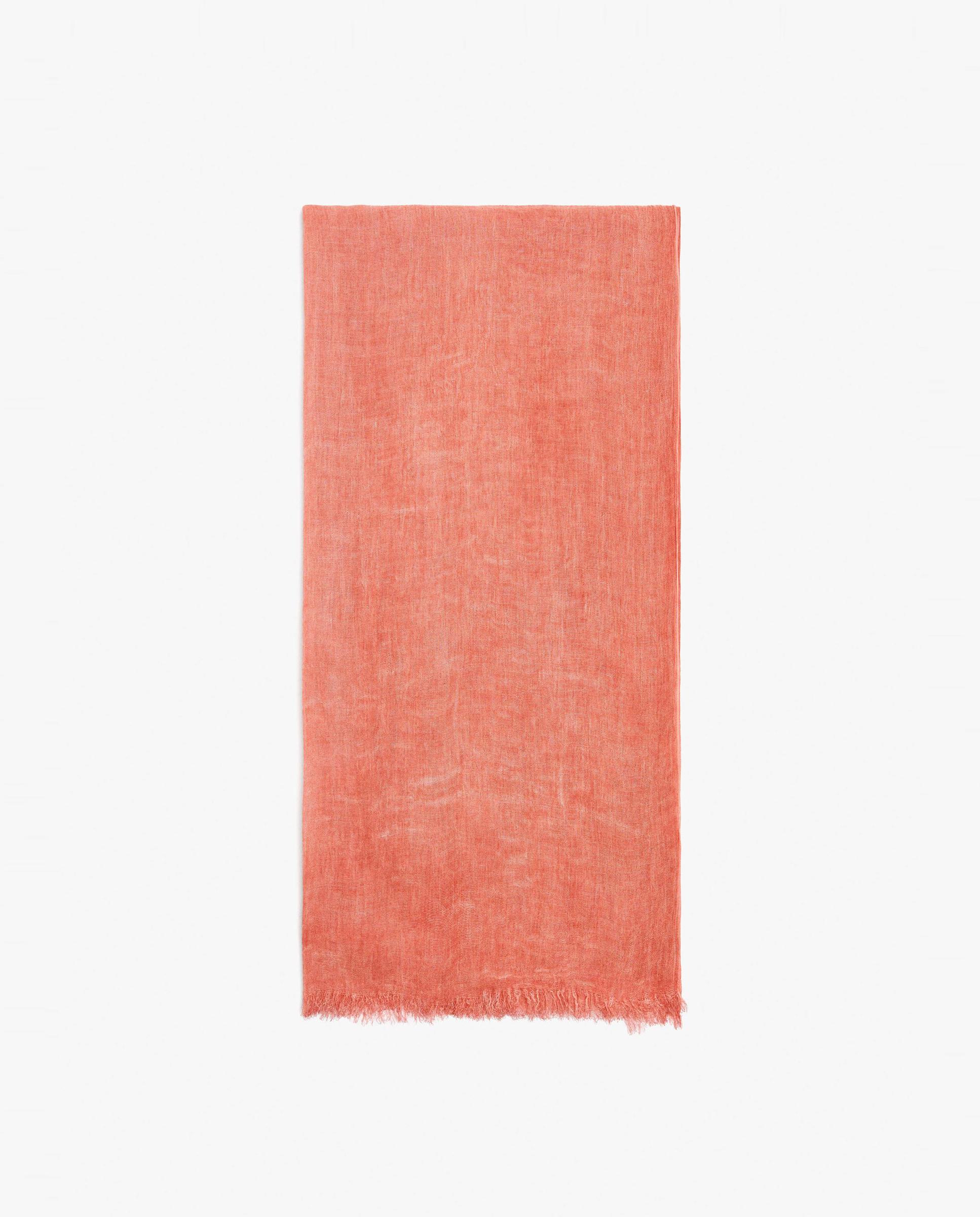 Pañuelo 100% viscosa con pespuntes en liso - Parfois - Coral Coral-1