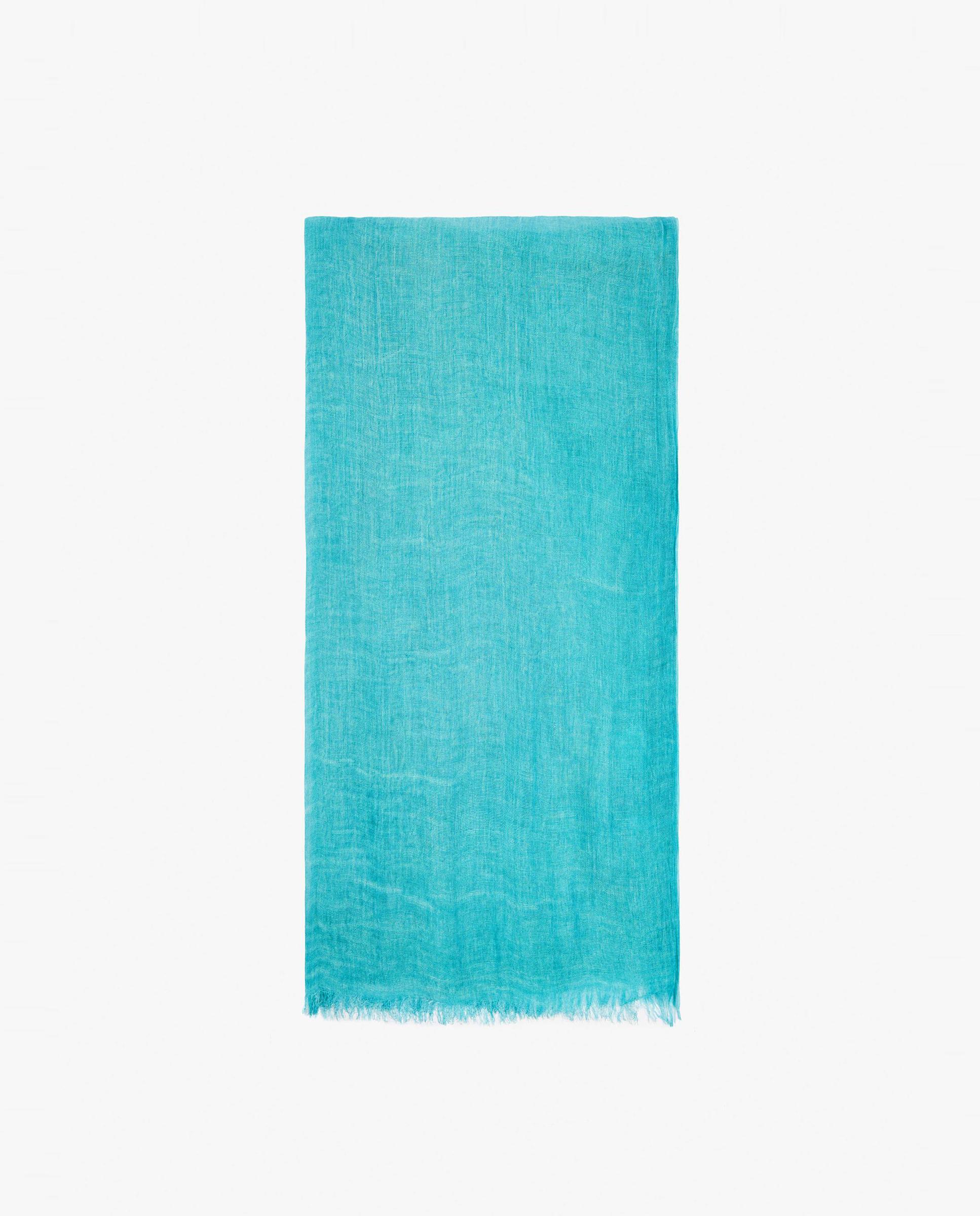 Pañuelo 100% viscosa con pespuntes en liso - Parfois - Azul Azul-1
