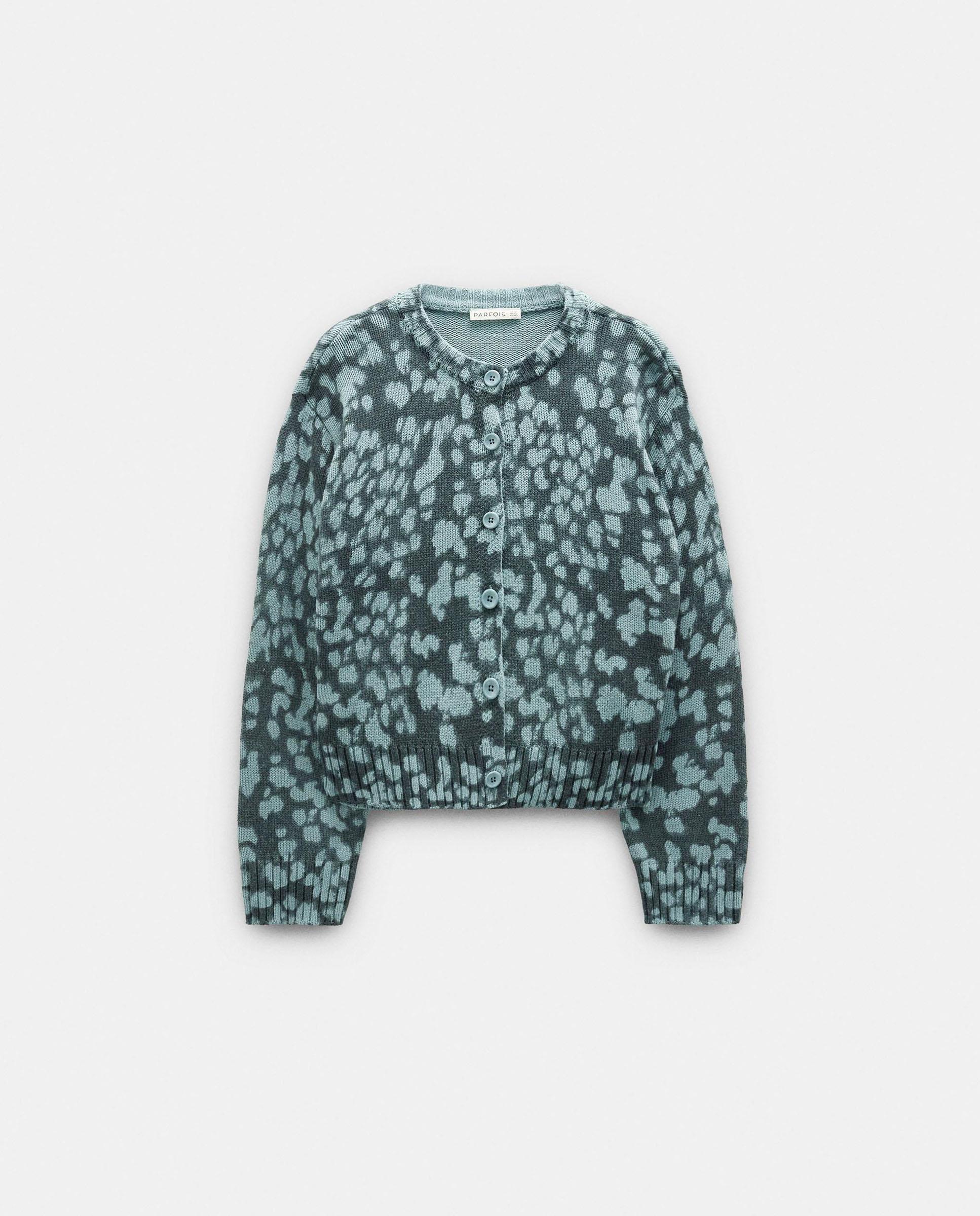 Cárdigan de mujer de punto con estapado animal print - Parfois - Azul Azul-6