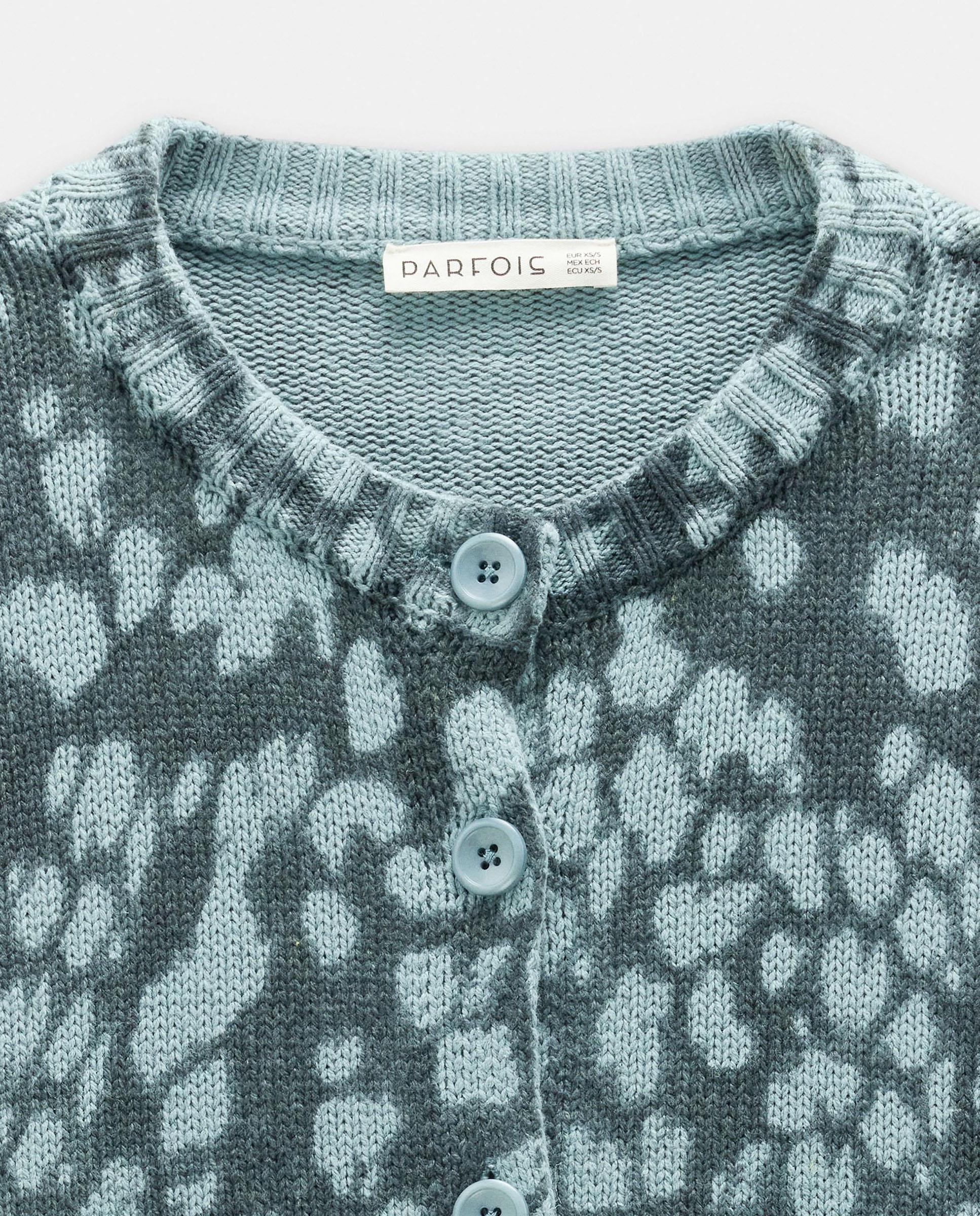 Cárdigan de mujer de punto con estapado animal print - Parfois - Azul Azul-5
