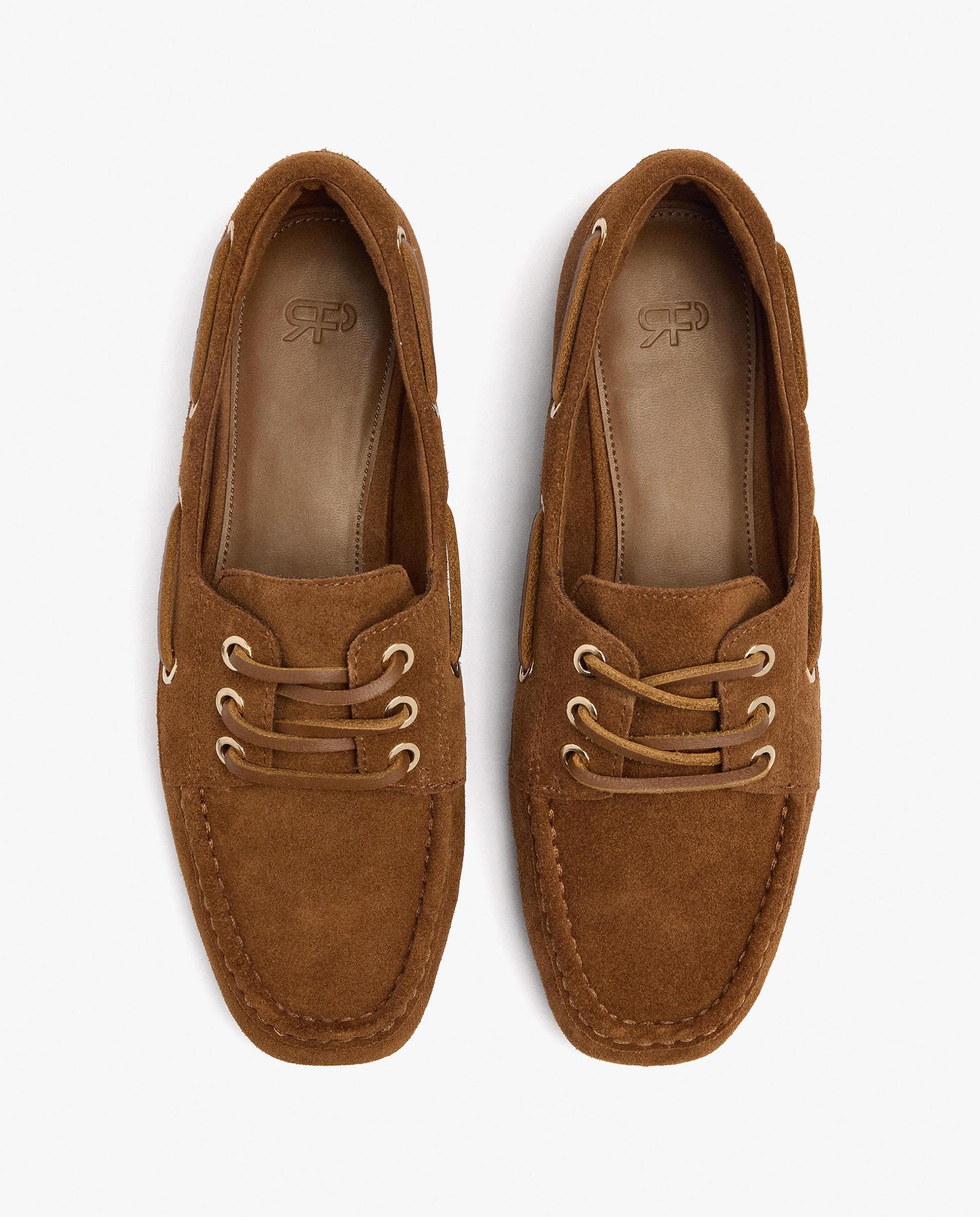 Mocasines planos de mujer 100% piel con cordones decorativos - Parfois - Marrón claro Marrón claro-3