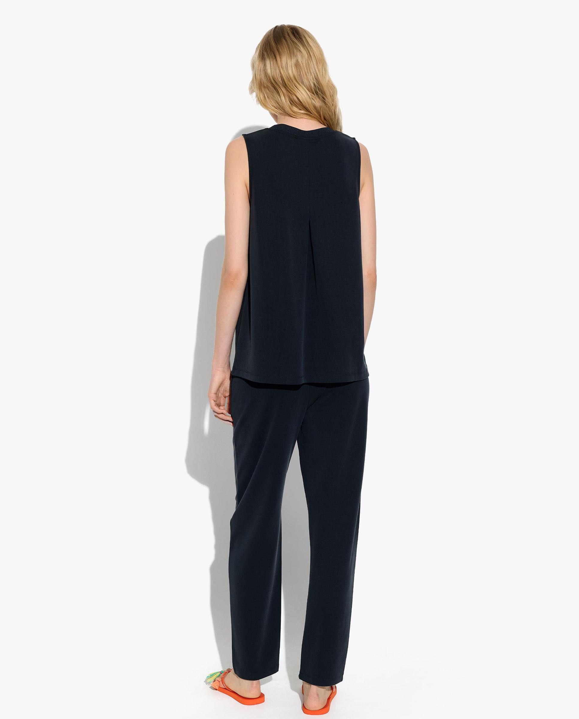 Pantalones rectos de mujer de punto con cintura elástica en liso - Parfois - Kaki Gris oscuro-3