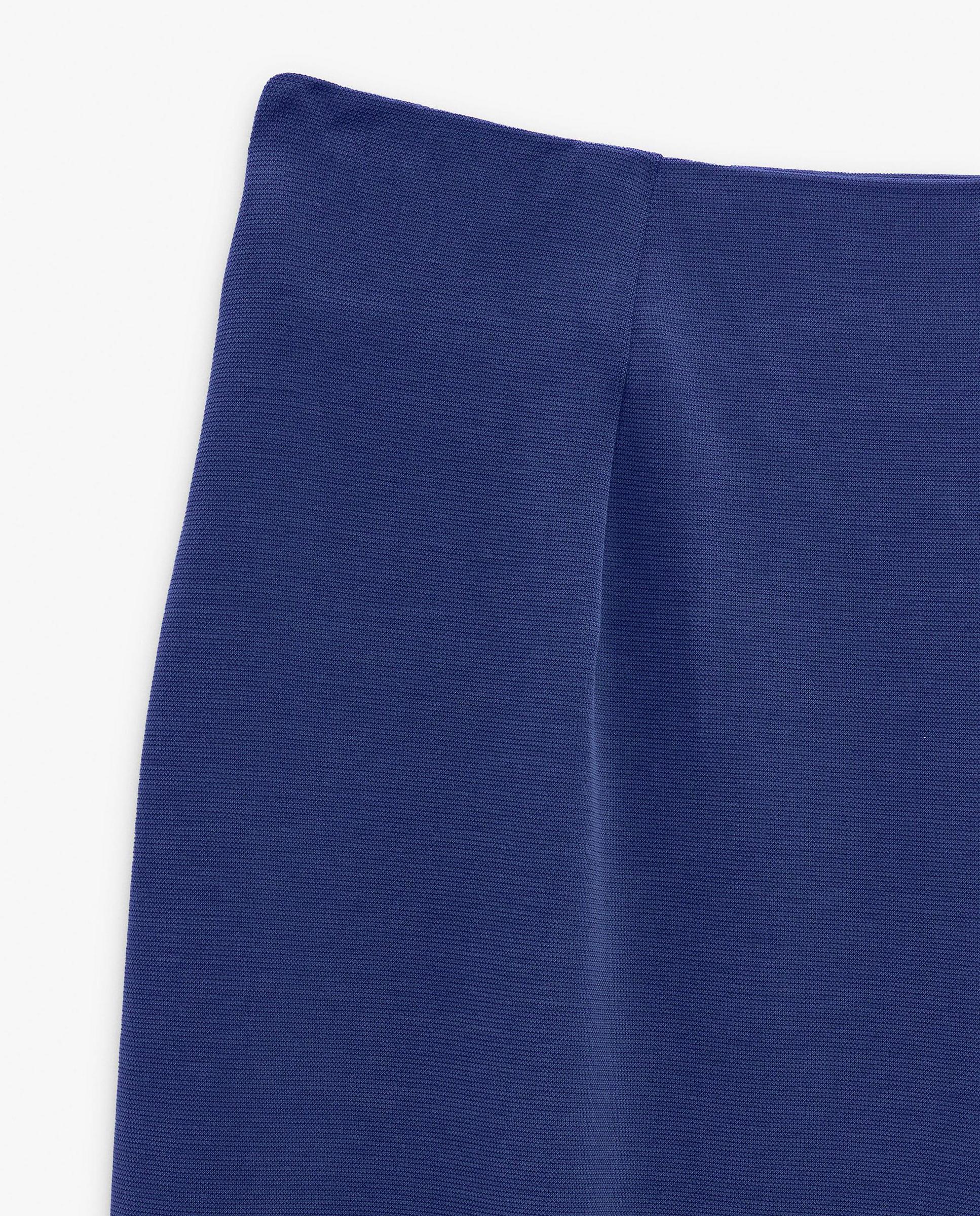 Pantalones rectos de mujer de punto con cintura elástica en liso - Parfois - Azul marino Azul marino-6
