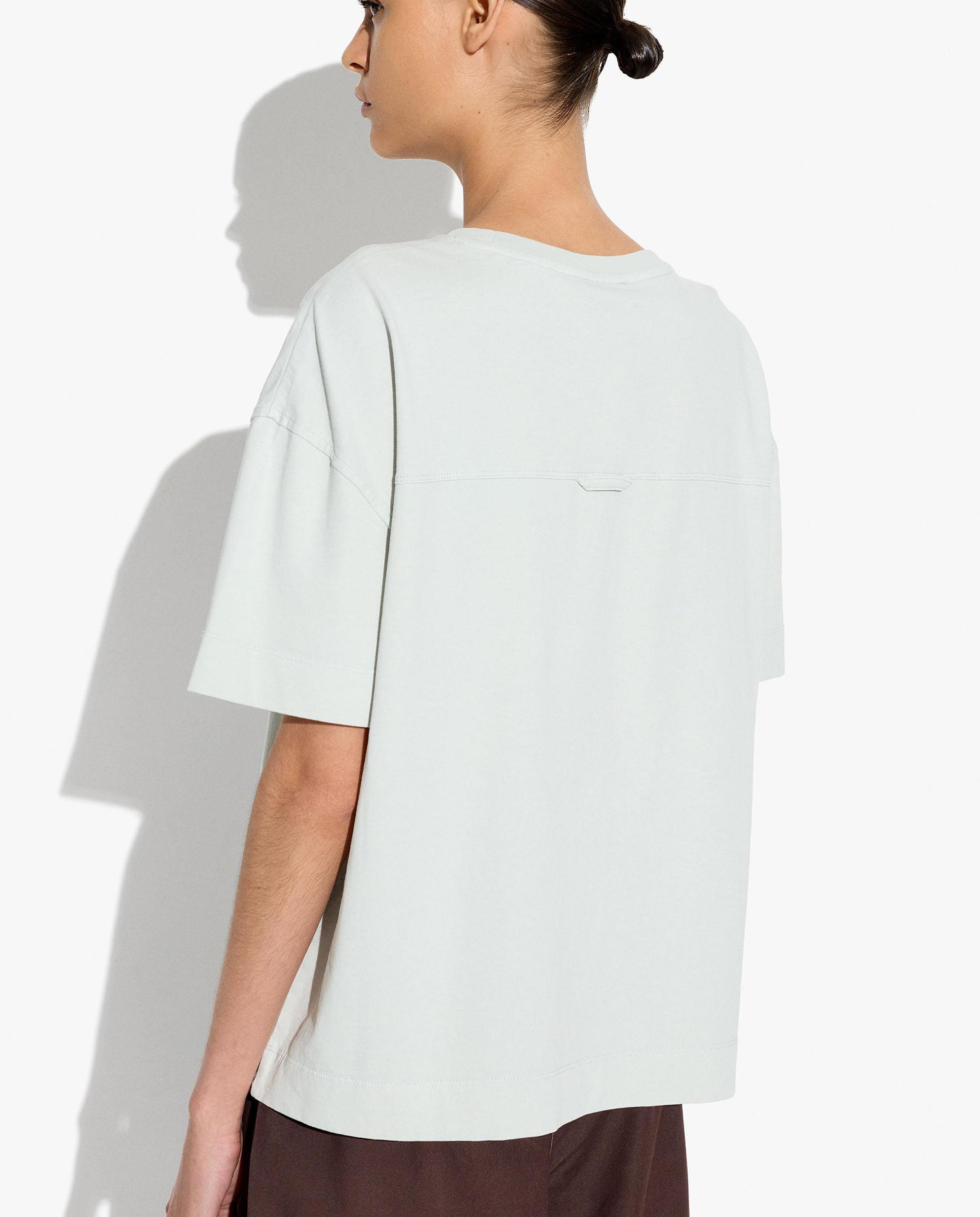 Camiseta de mujer 100% algodón de manga corta con bolsillo lateral - Parfois - Gris claro Gris claro-4