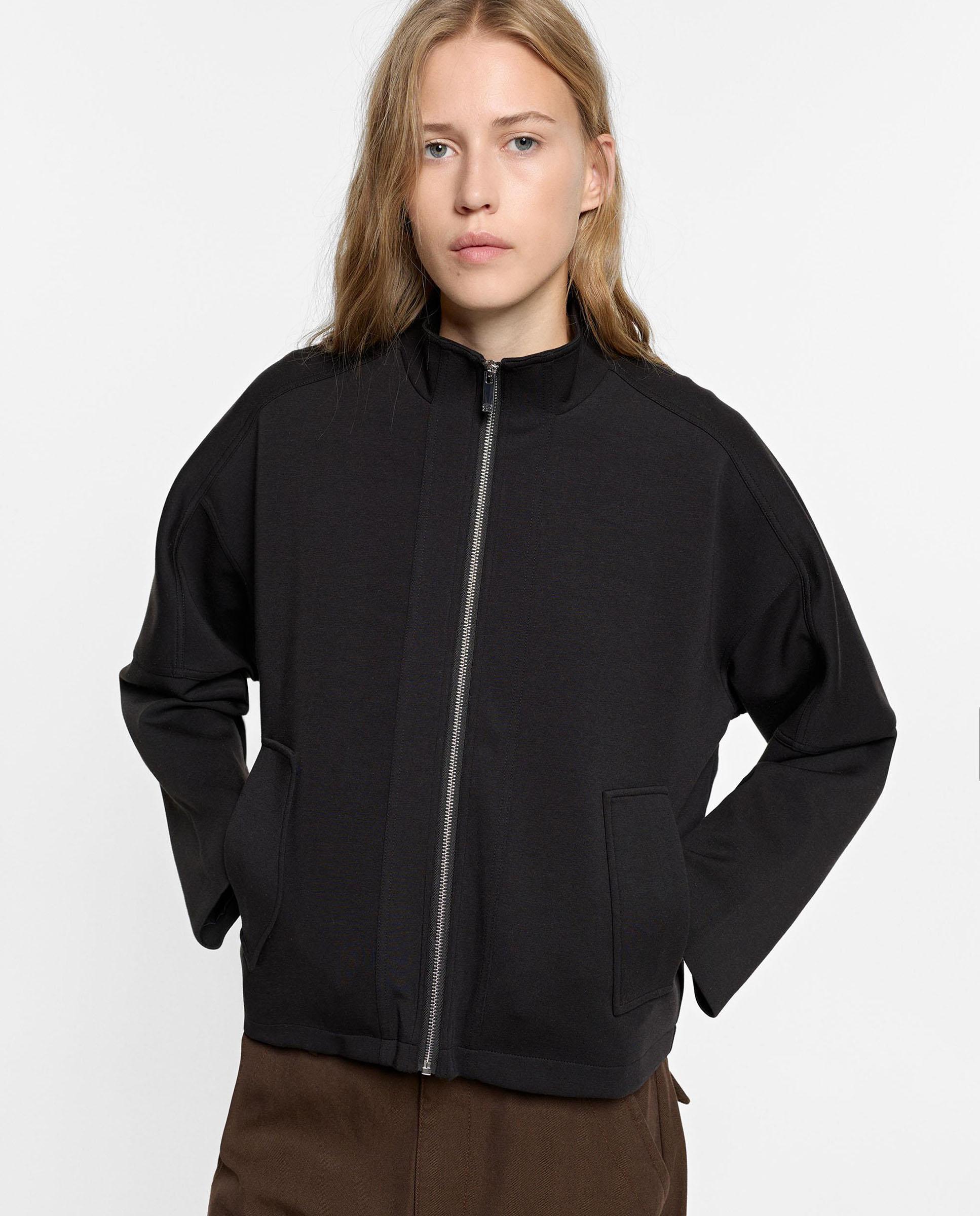 Chaqueta de mujer estructurada con cierre de cremallera en liso - Parfois - Negro Negro-1